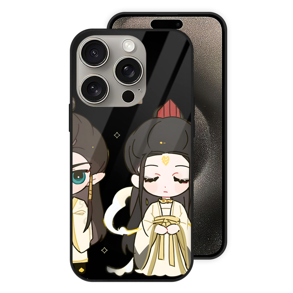 （画像用） Ne Zha 2 ナタ 魔童の大暴れ 【iPhone15Pro対応】スマホケース 耐衝撃＆黄変防止 背面ガラス