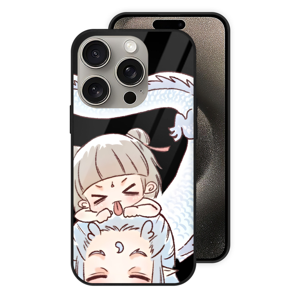 （画像用） Ne Zha 2 ナタ 魔童の大暴れ 【iPhone15Pro対応】スマホケース 耐衝撃＆黄変防止 背面ガラス