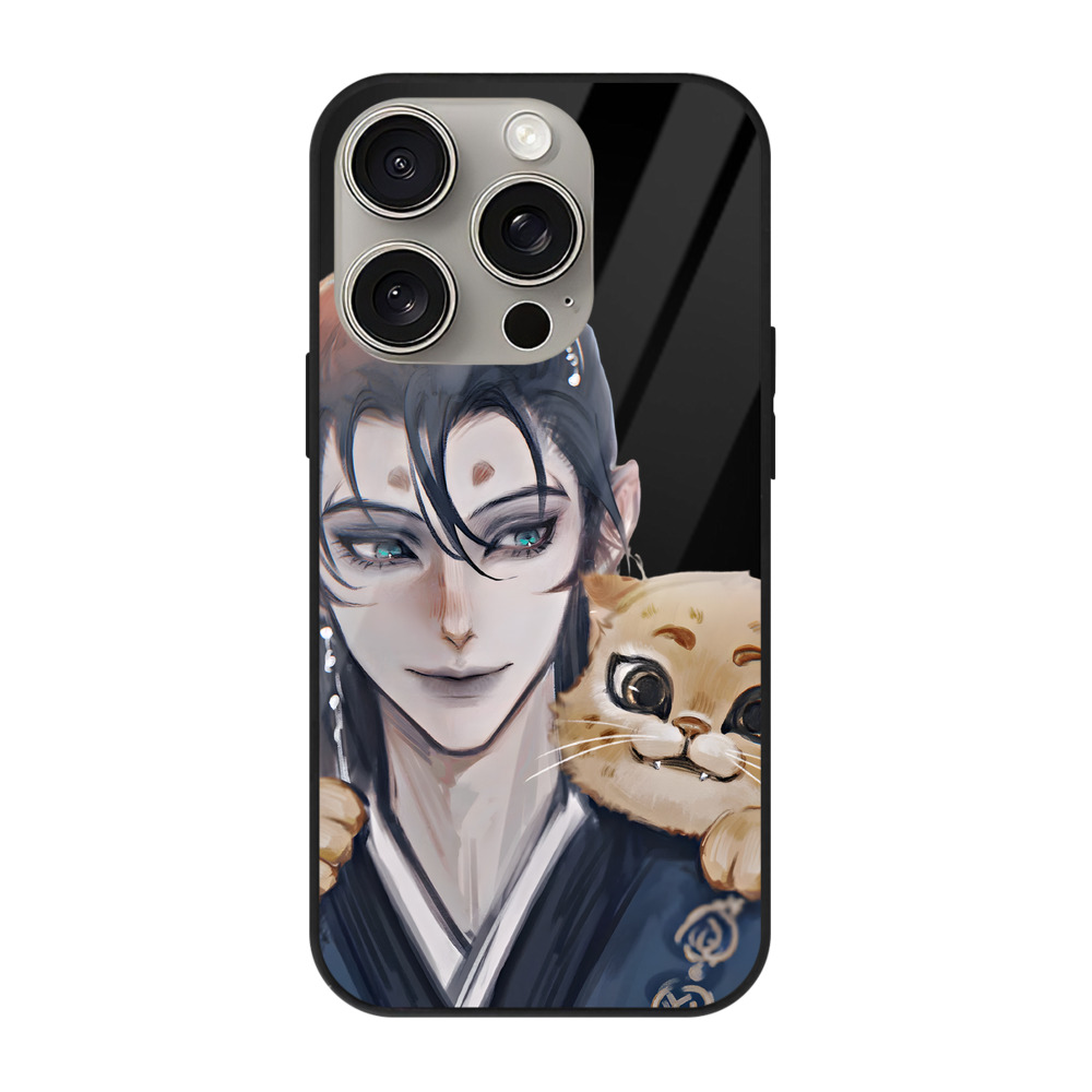 （画像用） Ne Zha 2 ナタ 魔童の大暴れ 【iPhone15Pro対応】スマホケース 耐衝撃＆黄変防止 背面ガラス