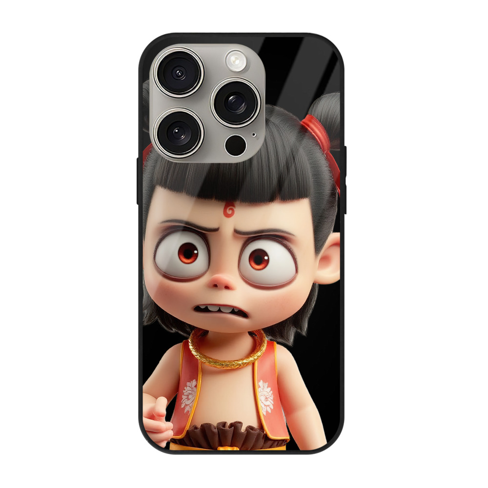 （画像用） Ne Zha 2 ナタ 魔童の大暴れ 【iPhone15Pro対応】スマホケース 耐衝撃＆黄変防止 背面ガラス