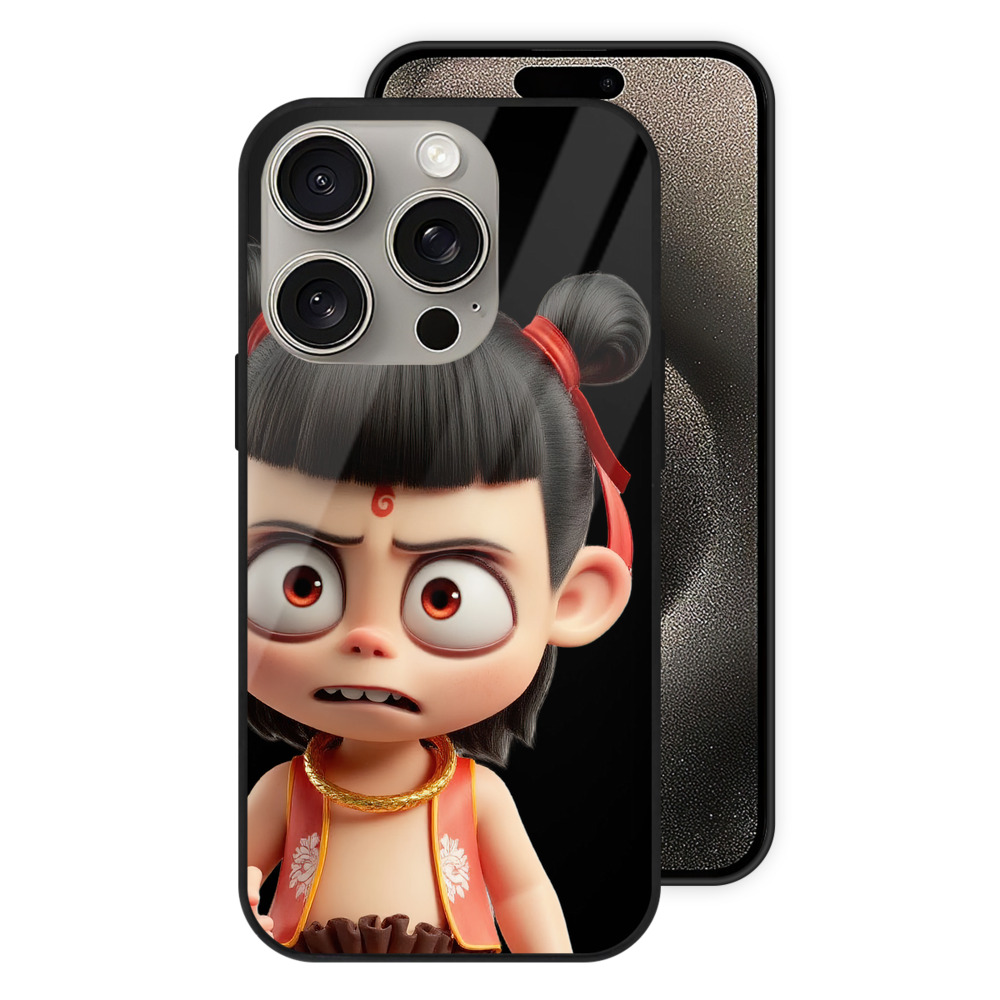 （画像用） Ne Zha 2 ナタ 魔童の大暴れ 【iPhone15Pro対応】スマホケース 耐衝撃＆黄変防止 背面ガラス