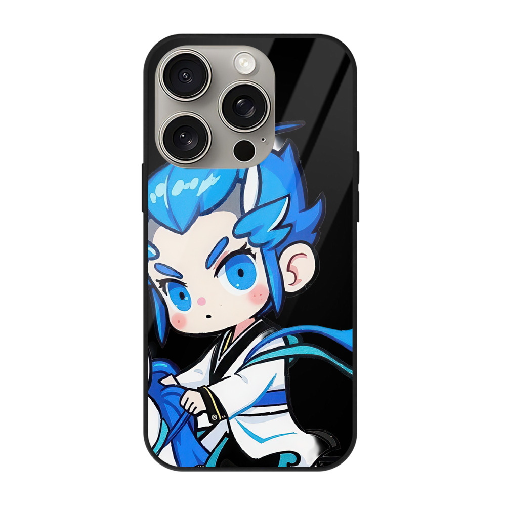 （画像用） Ne Zha 2 ナタ 魔童の大暴れ 【iPhone15Pro対応】スマホケース 耐衝撃＆黄変防止 背面ガラス