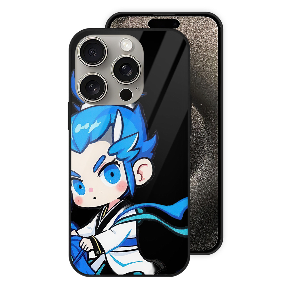 （画像用） Ne Zha 2 ナタ 魔童の大暴れ 【iPhone15Pro対応】スマホケース 耐衝撃＆黄変防止 背面ガラス