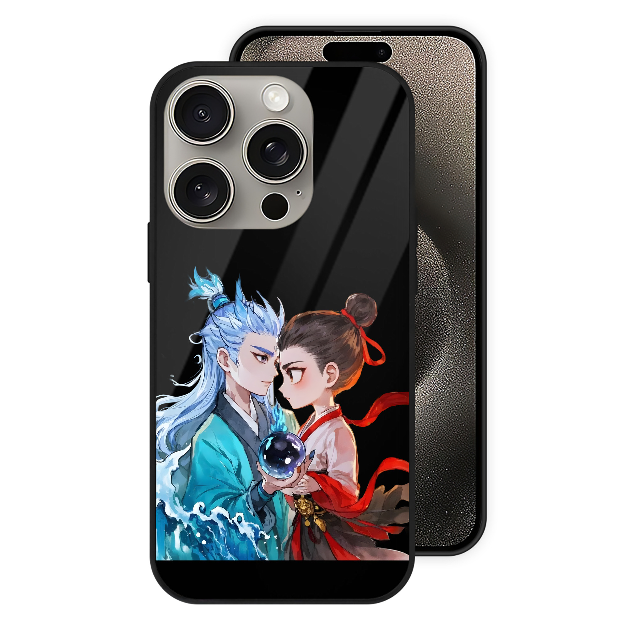 （画像用） Ne Zha 2 ナタ 魔童の大暴れ 【iPhone15Pro対応】スマホケース 耐衝撃＆黄変防止 背面ガラス
