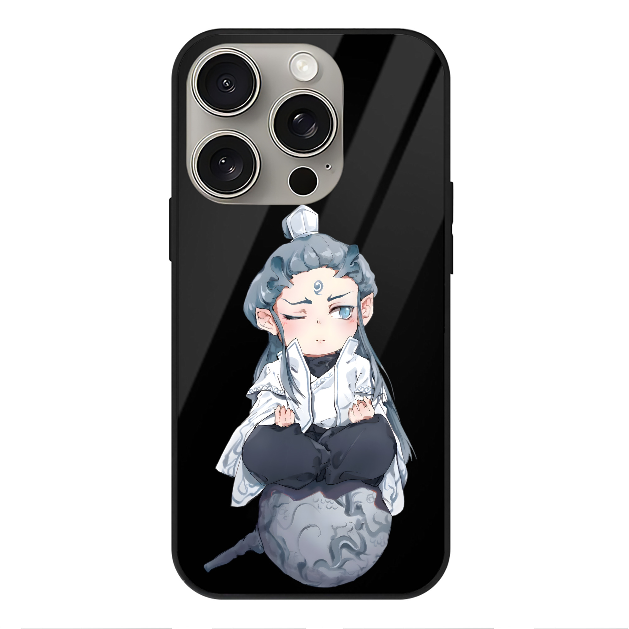 （画像用） Ne Zha 2 ナタ 魔童の大暴れ 【iPhone15Pro対応】スマホケース 耐衝撃＆黄変防止 背面ガラス