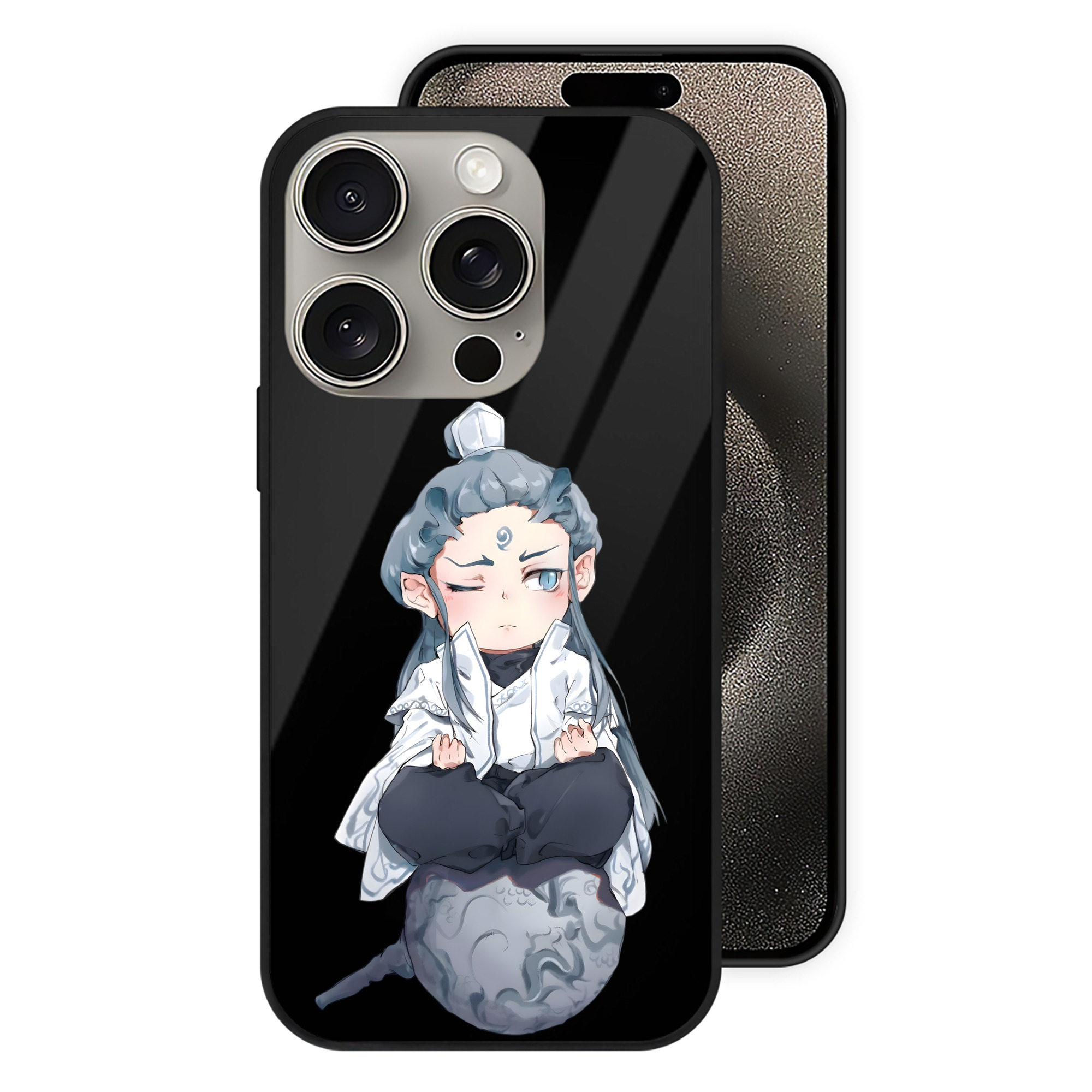 （画像用） Ne Zha 2 ナタ 魔童の大暴れ 【iPhone15Pro対応】スマホケース 耐衝撃＆黄変防止 背面ガラス