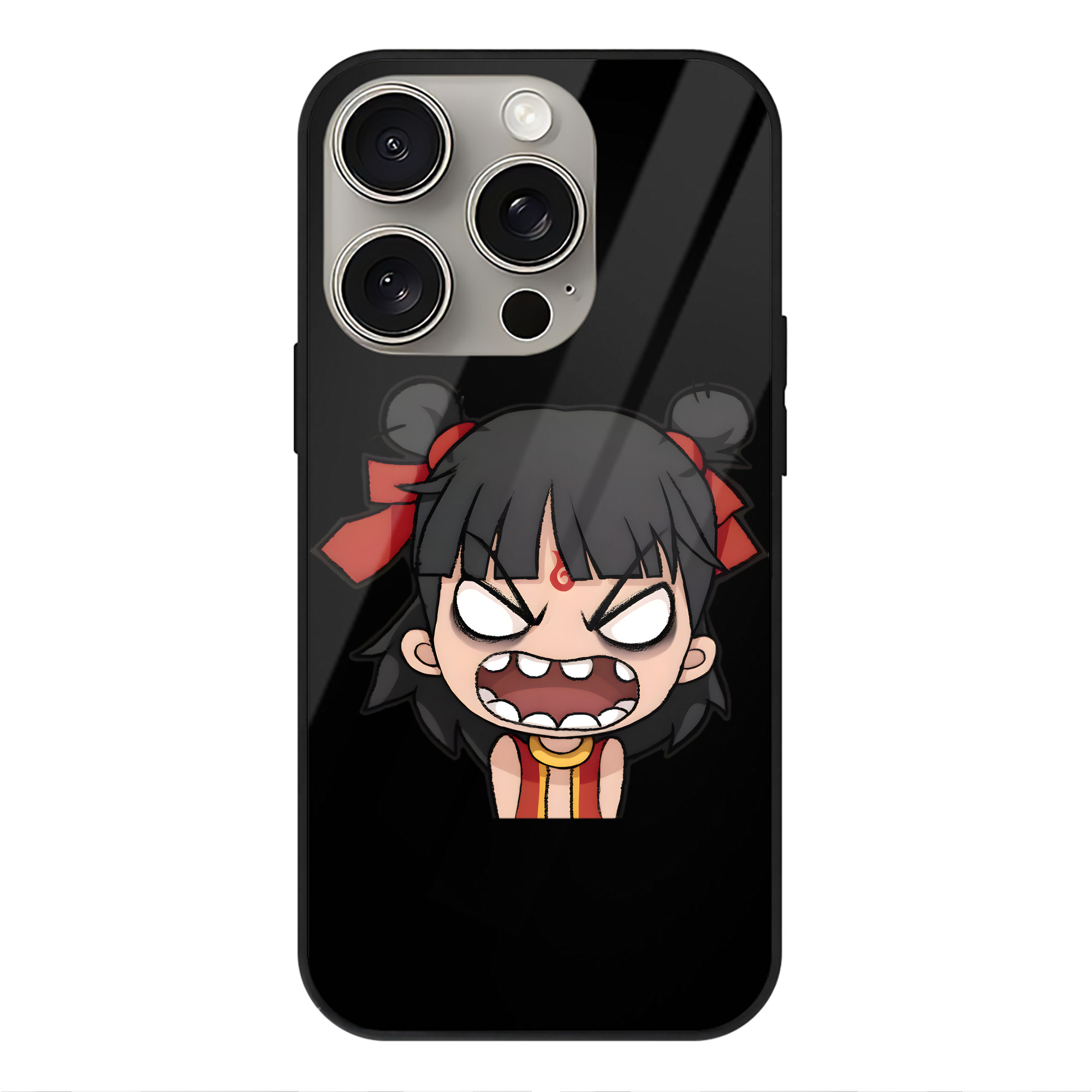 （画像用） Ne Zha 2 ナタ 魔童の大暴れ 【iPhone15Pro対応】スマホケース 耐衝撃＆黄変防止 背面ガラス
