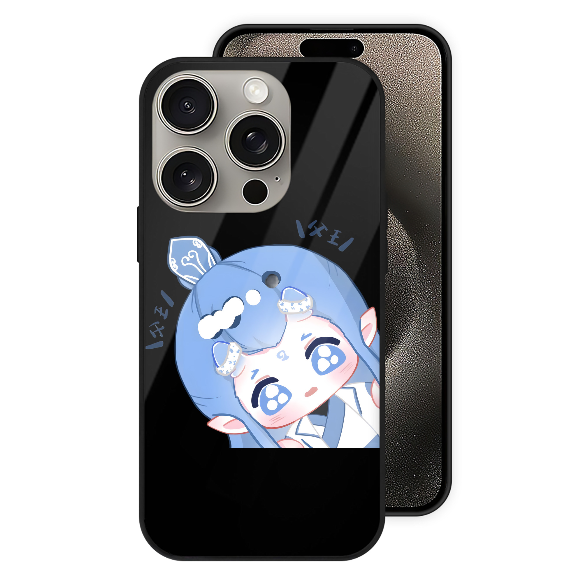 （画像用） Ne Zha 2 ナタ 魔童の大暴れ 【iPhone15Pro対応】スマホケース 耐衝撃＆黄変防止 背面ガラス