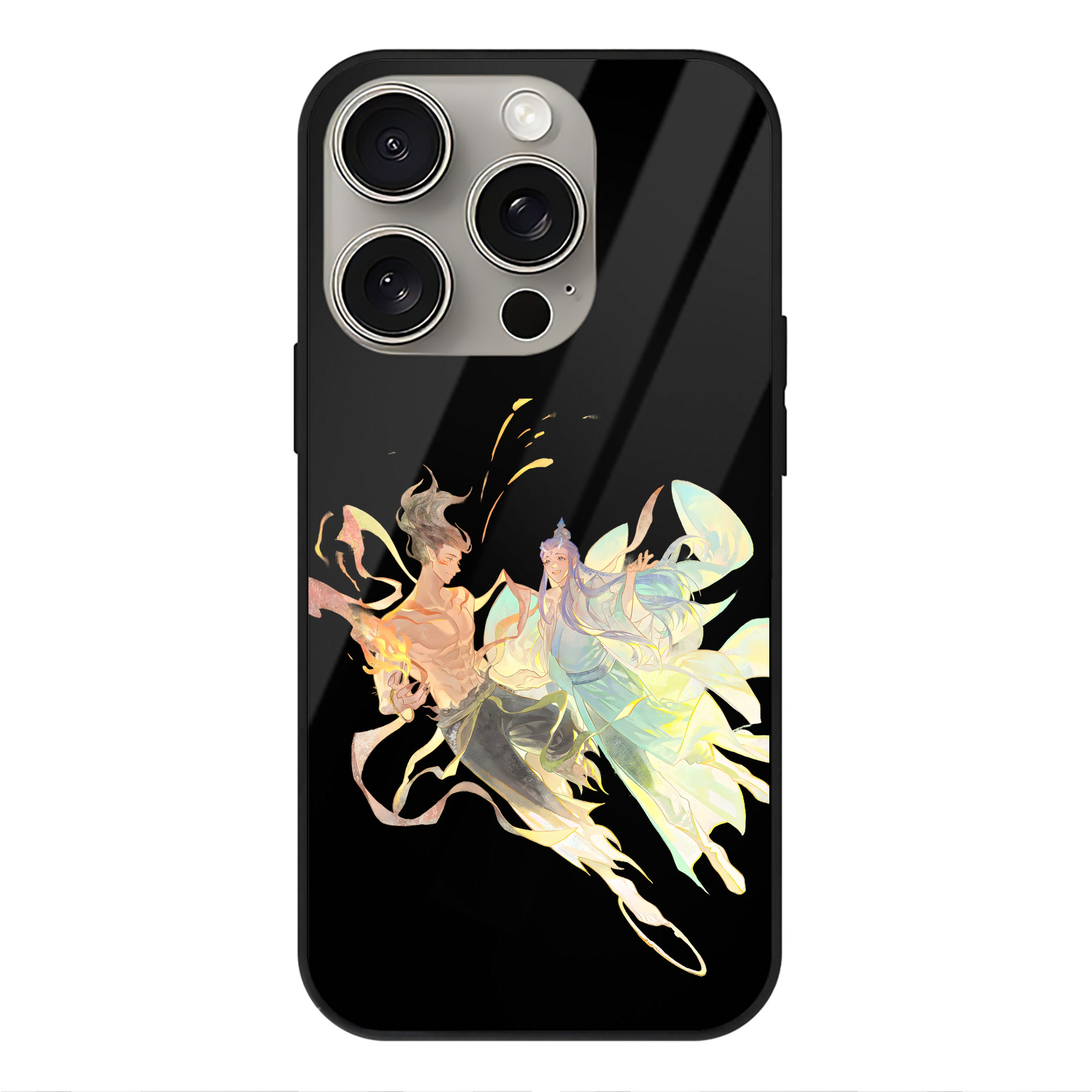 （画像用） Ne Zha 2 ナタ 魔童の大暴れ 【iPhone15Pro対応】スマホケース 耐衝撃＆黄変防止 背面ガラス
