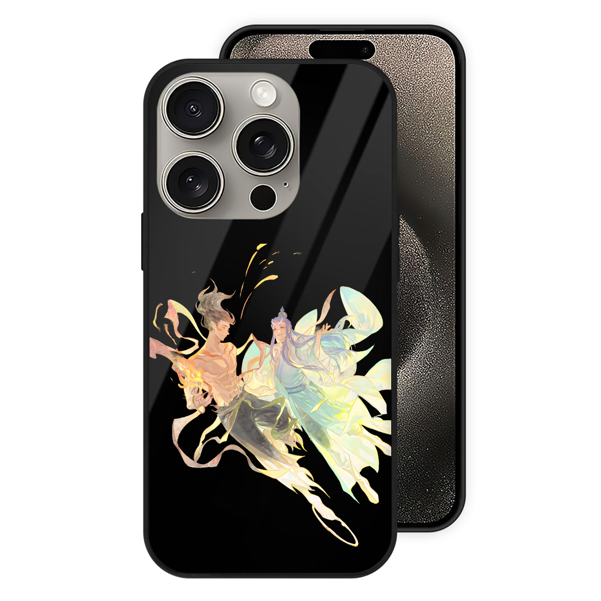 （画像用） Ne Zha 2 ナタ 魔童の大暴れ 【iPhone15Pro対応】スマホケース 耐衝撃＆黄変防止 背面ガラス