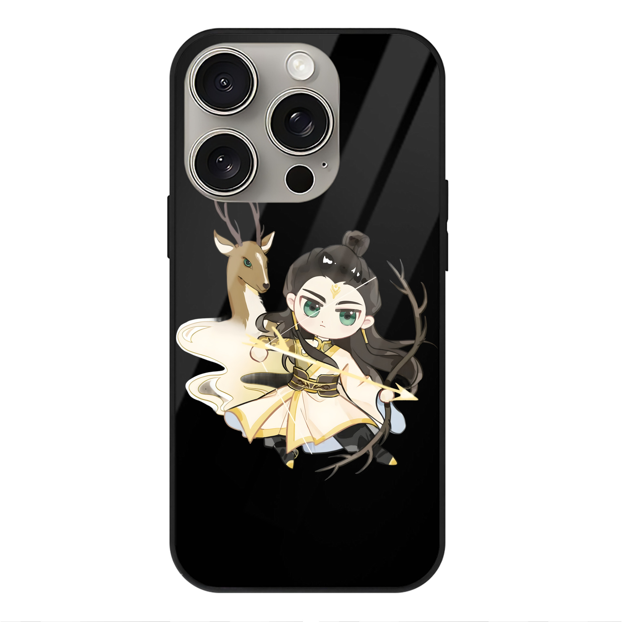 （画像用） Ne Zha 2 ナタ 魔童の大暴れ 【iPhone15Pro対応】スマホケース 耐衝撃＆黄変防止 背面ガラス