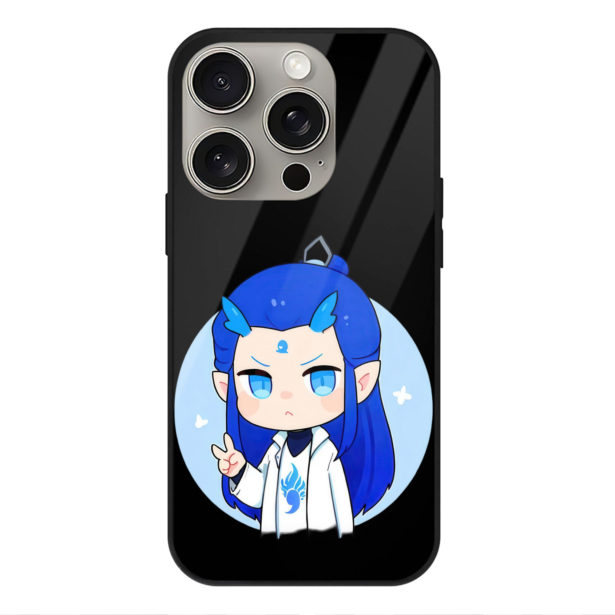 （画像用） Ne Zha 2 ナタ 魔童の大暴れ 【iPhone15Pro対応】スマホケース 耐衝撃＆黄変防止 背面ガラス