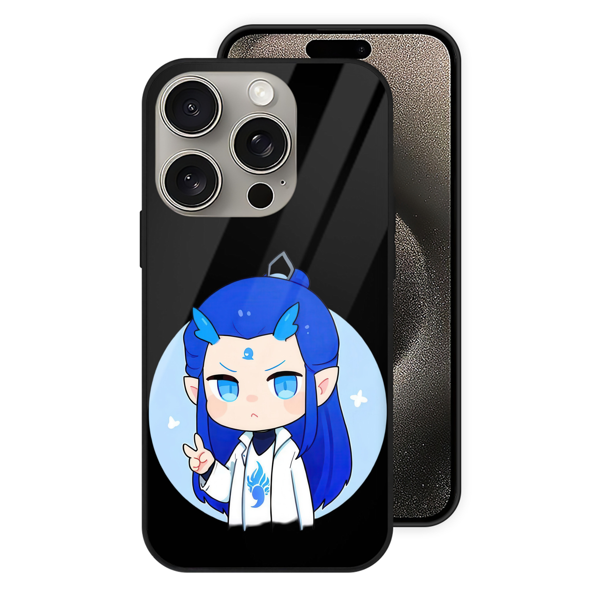 （画像用） Ne Zha 2 ナタ 魔童の大暴れ 【iPhone15Pro対応】スマホケース 耐衝撃＆黄変防止 背面ガラス