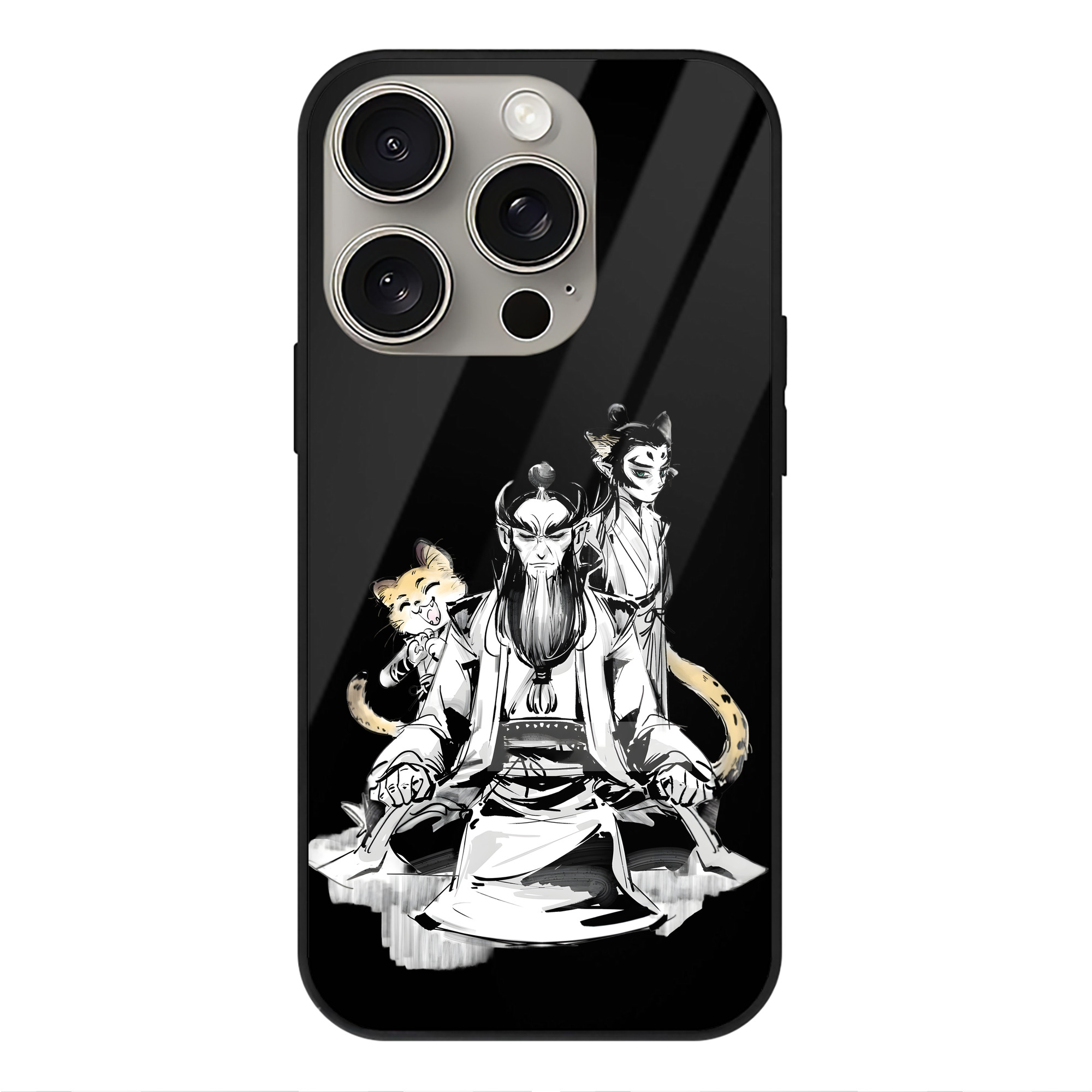（画像用） Ne Zha 2 ナタ 魔童の大暴れ 【iPhone15Pro対応】スマホケース 耐衝撃＆黄変防止 背面ガラス