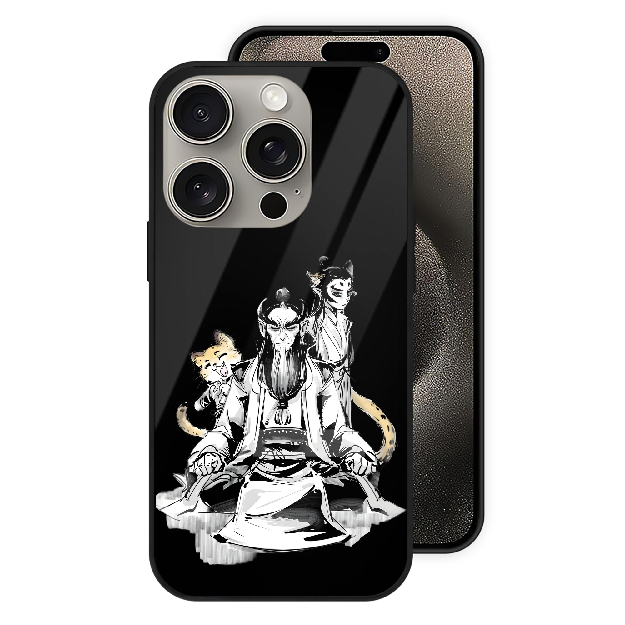 （画像用） Ne Zha 2 ナタ 魔童の大暴れ 【iPhone15Pro対応】スマホケース 耐衝撃＆黄変防止 背面ガラス