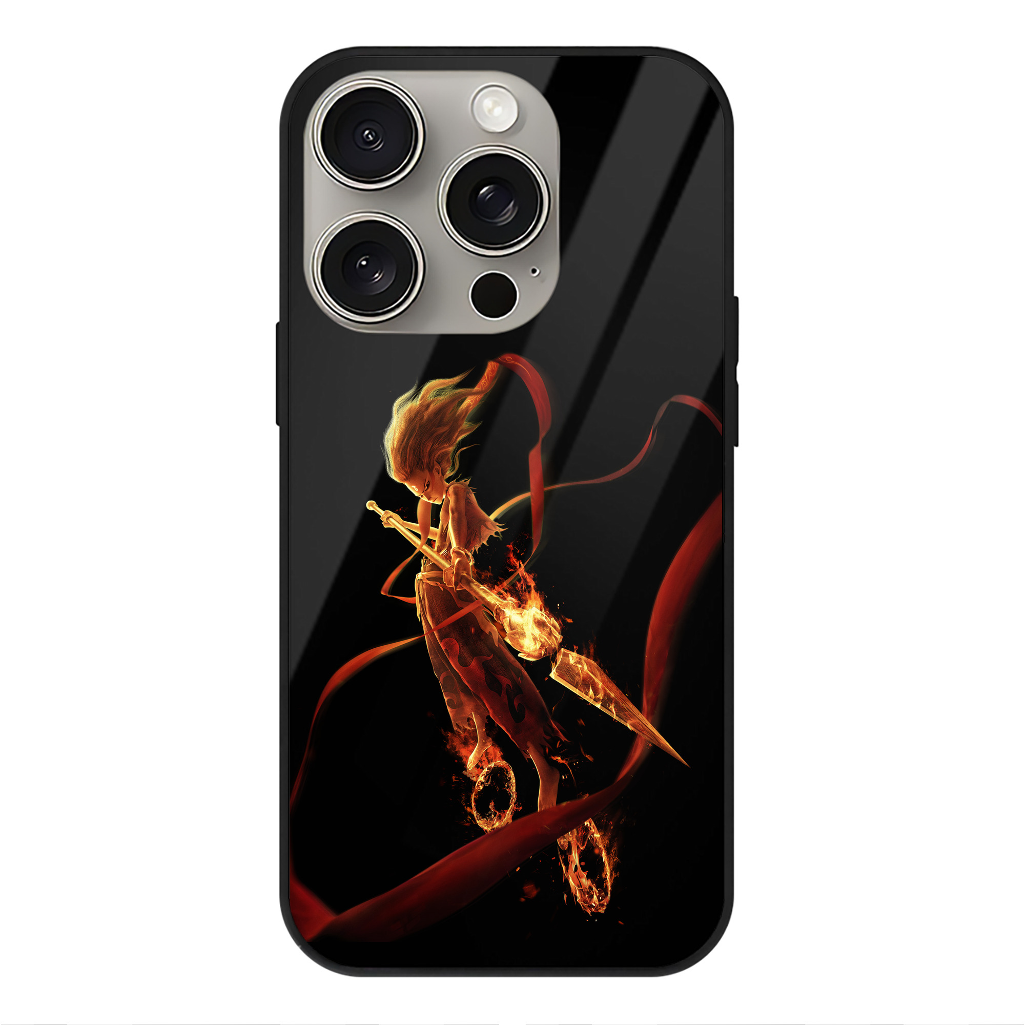 （画像用） Ne Zha 2 ナタ 魔童の大暴れ 【iPhone15Pro対応】スマホケース 耐衝撃＆黄変防止 背面ガラス