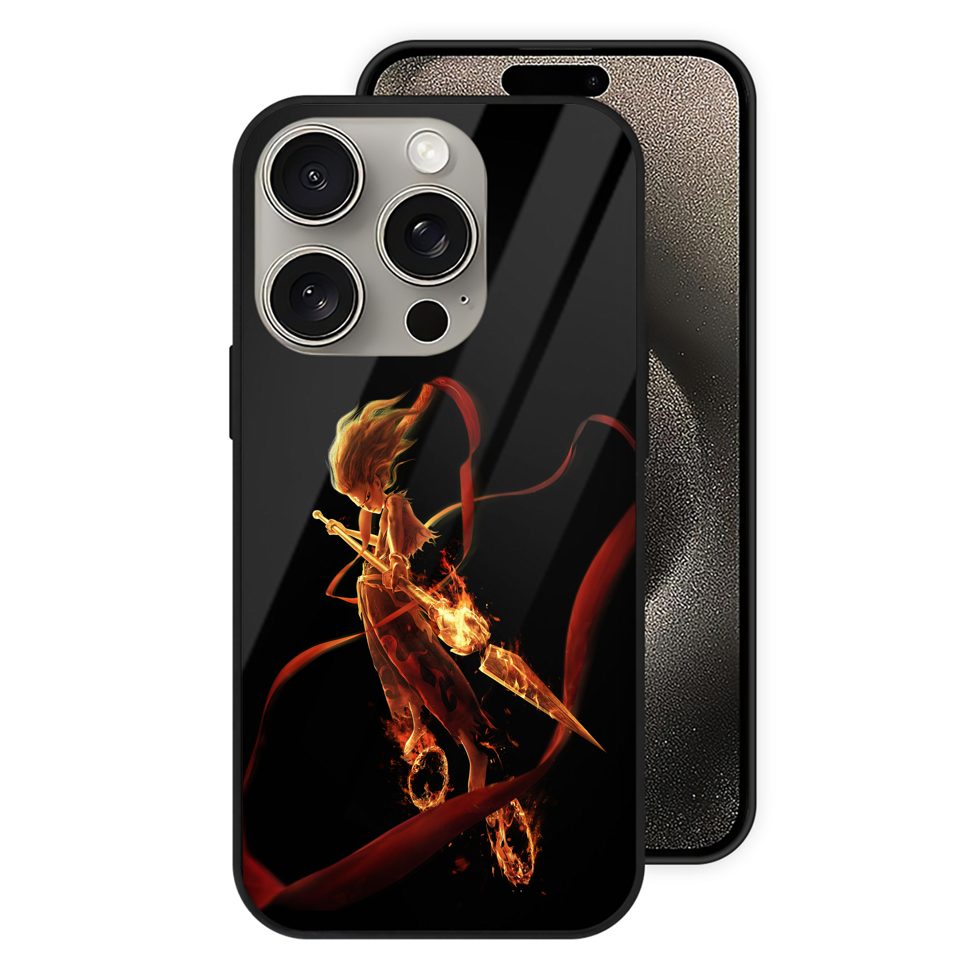（画像用） Ne Zha 2 ナタ 魔童の大暴れ 【iPhone15Pro対応】スマホケース 耐衝撃＆黄変防止 背面ガラス