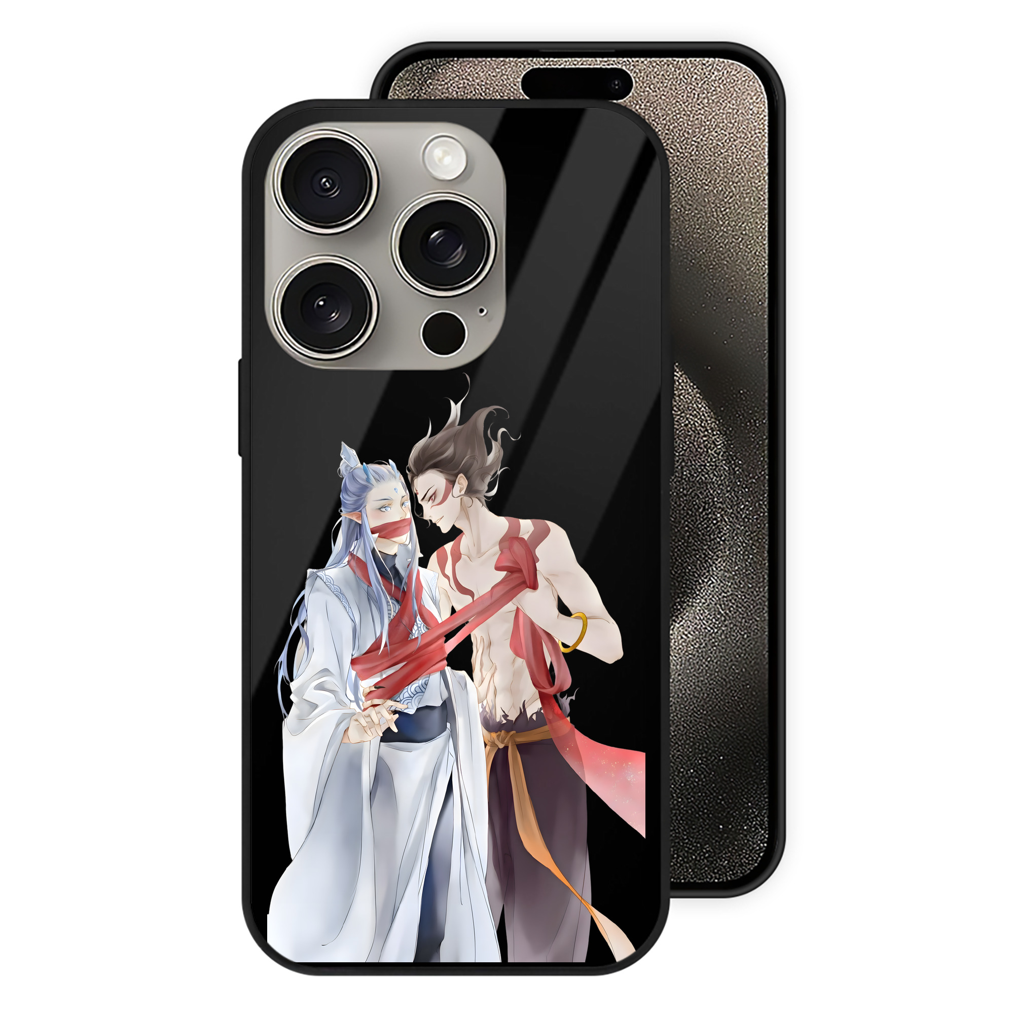（画像用） Ne Zha 2 ナタ 魔童の大暴れ 【iPhone15Pro対応】スマホケース 耐衝撃＆黄変防止 背面ガラス