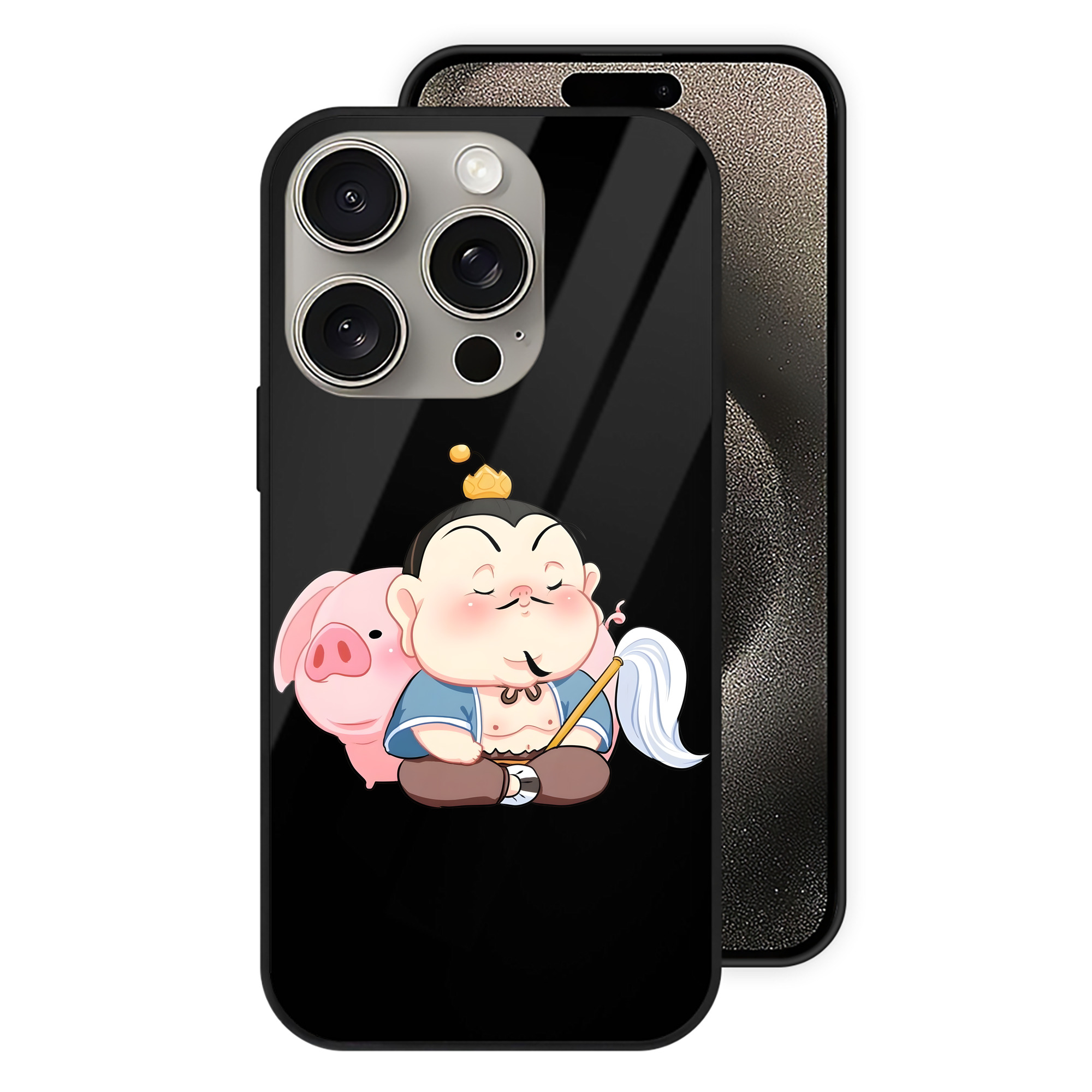 （画像用） Ne Zha 2 ナタ 魔童の大暴れ 【iPhone15Pro対応】スマホケース 耐衝撃＆黄変防止 背面ガラス