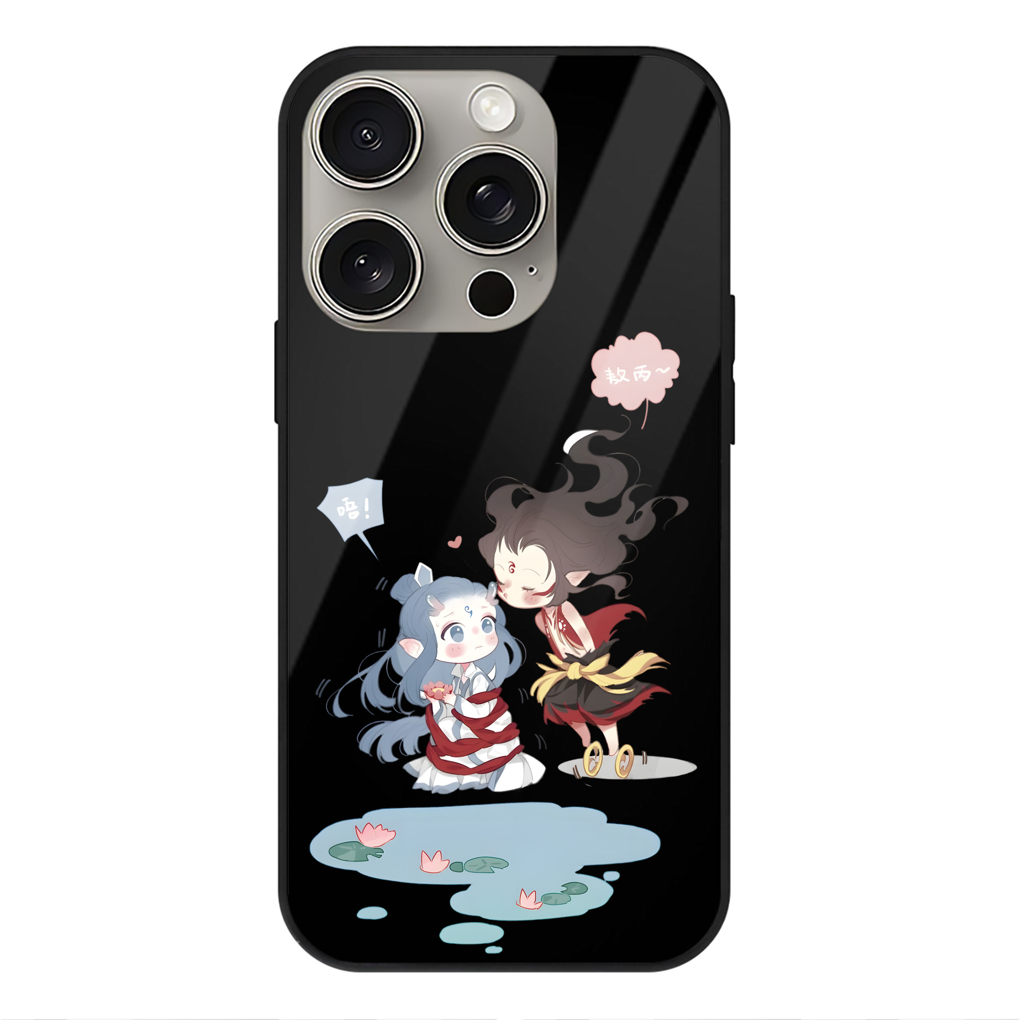 （画像用） Ne Zha 2 ナタ 魔童の大暴れ 【iPhone15Pro対応】スマホケース 耐衝撃＆黄変防止 背面ガラス