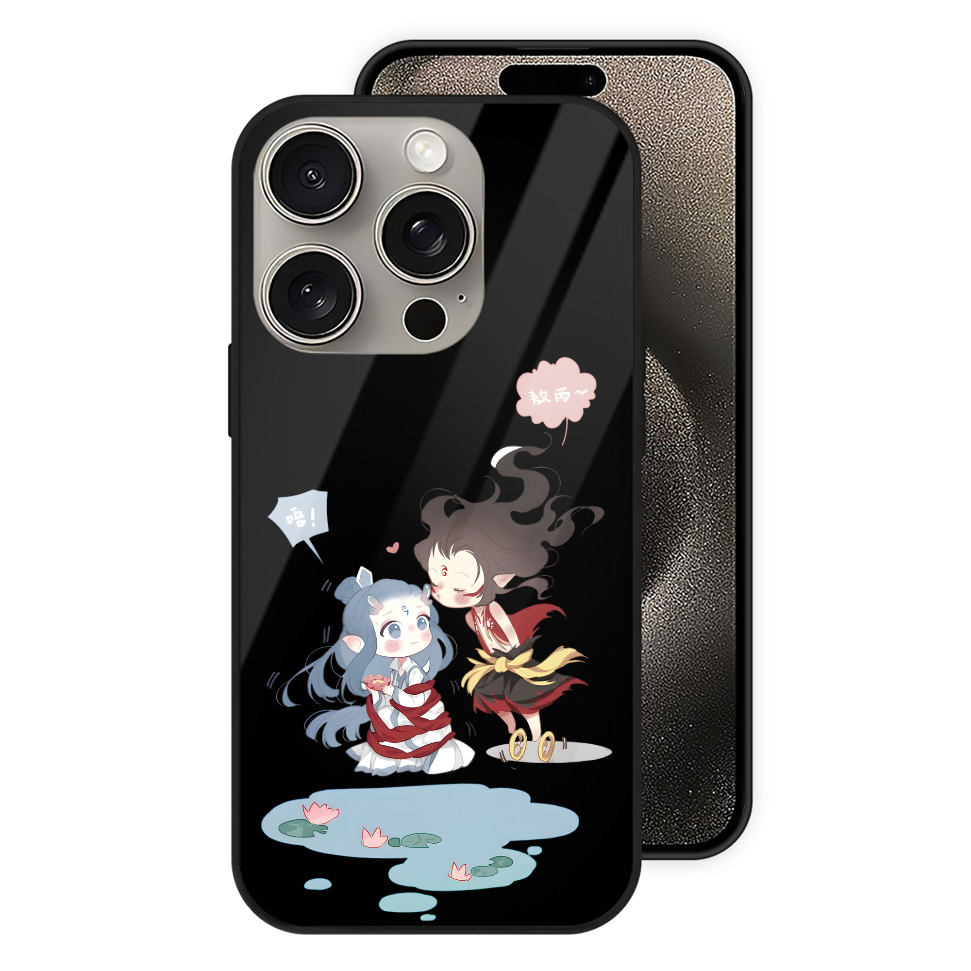 （画像用） Ne Zha 2 ナタ 魔童の大暴れ 【iPhone15Pro対応】スマホケース 耐衝撃＆黄変防止 背面ガラス