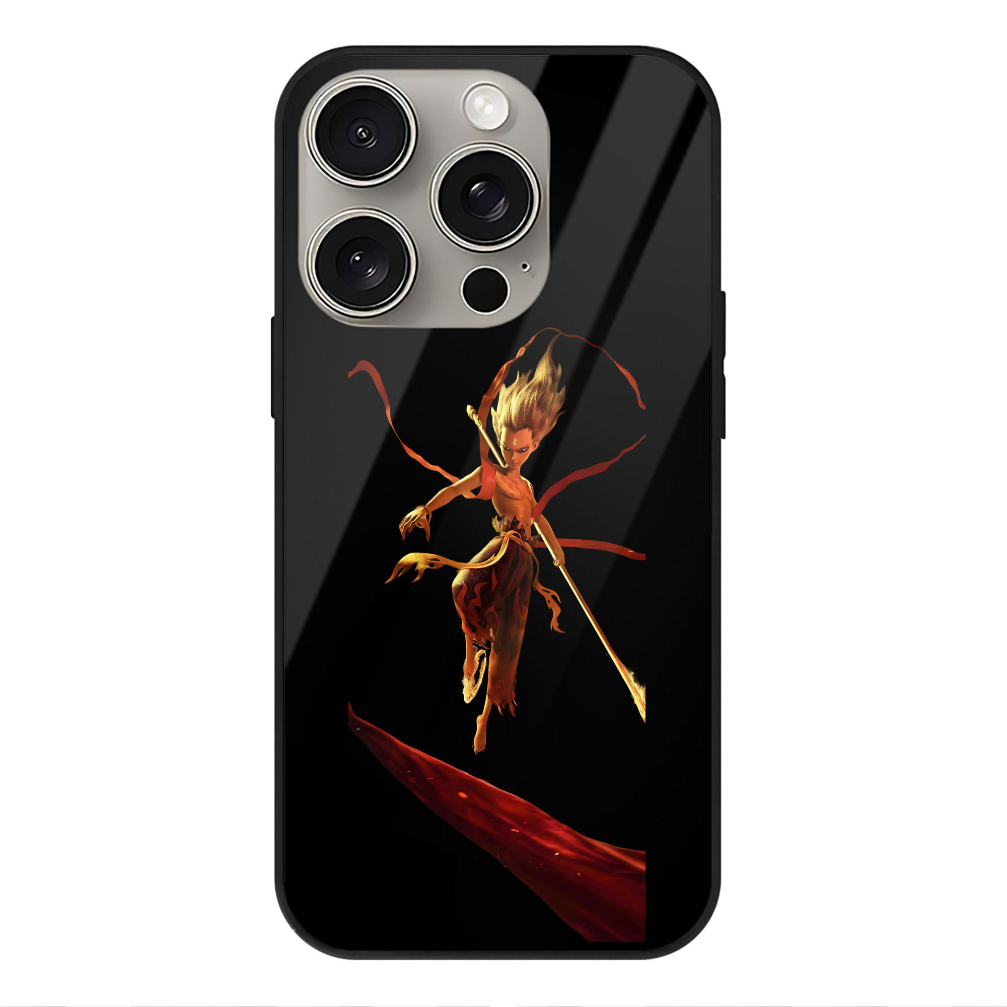 （画像用） Ne Zha 2 ナタ 魔童の大暴れ 【iPhone15Pro対応】スマホケース 耐衝撃＆黄変防止 背面ガラス