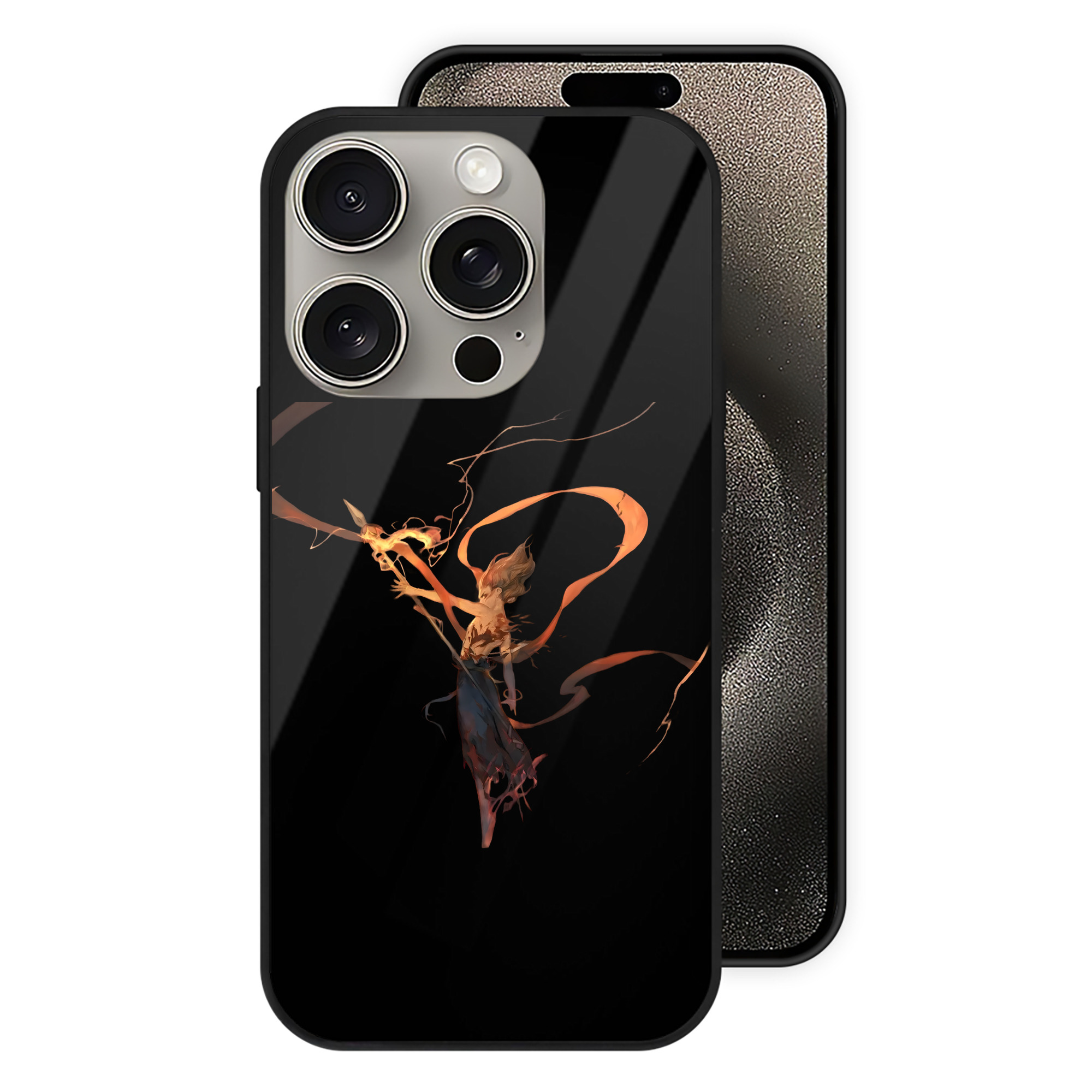 （画像用） Ne Zha 2 ナタ 魔童の大暴れ 【iPhone15Pro対応】スマホケース 耐衝撃＆黄変防止 背面ガラス