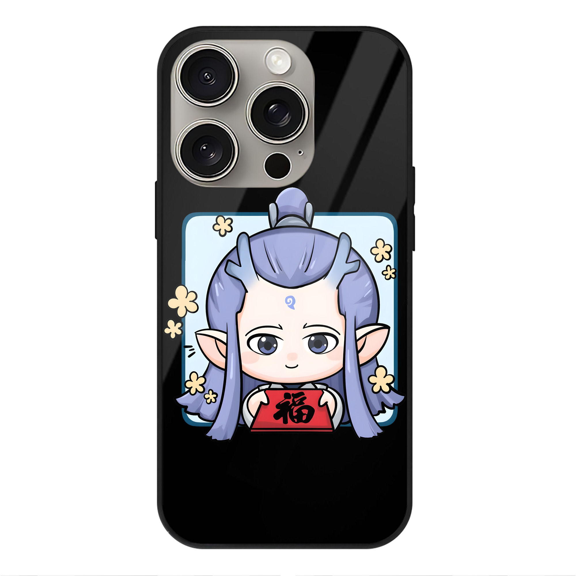 （画像用） Ne Zha 2 ナタ 魔童の大暴れ 【iPhone15Pro対応】スマホケース 耐衝撃＆黄変防止 背面ガラス