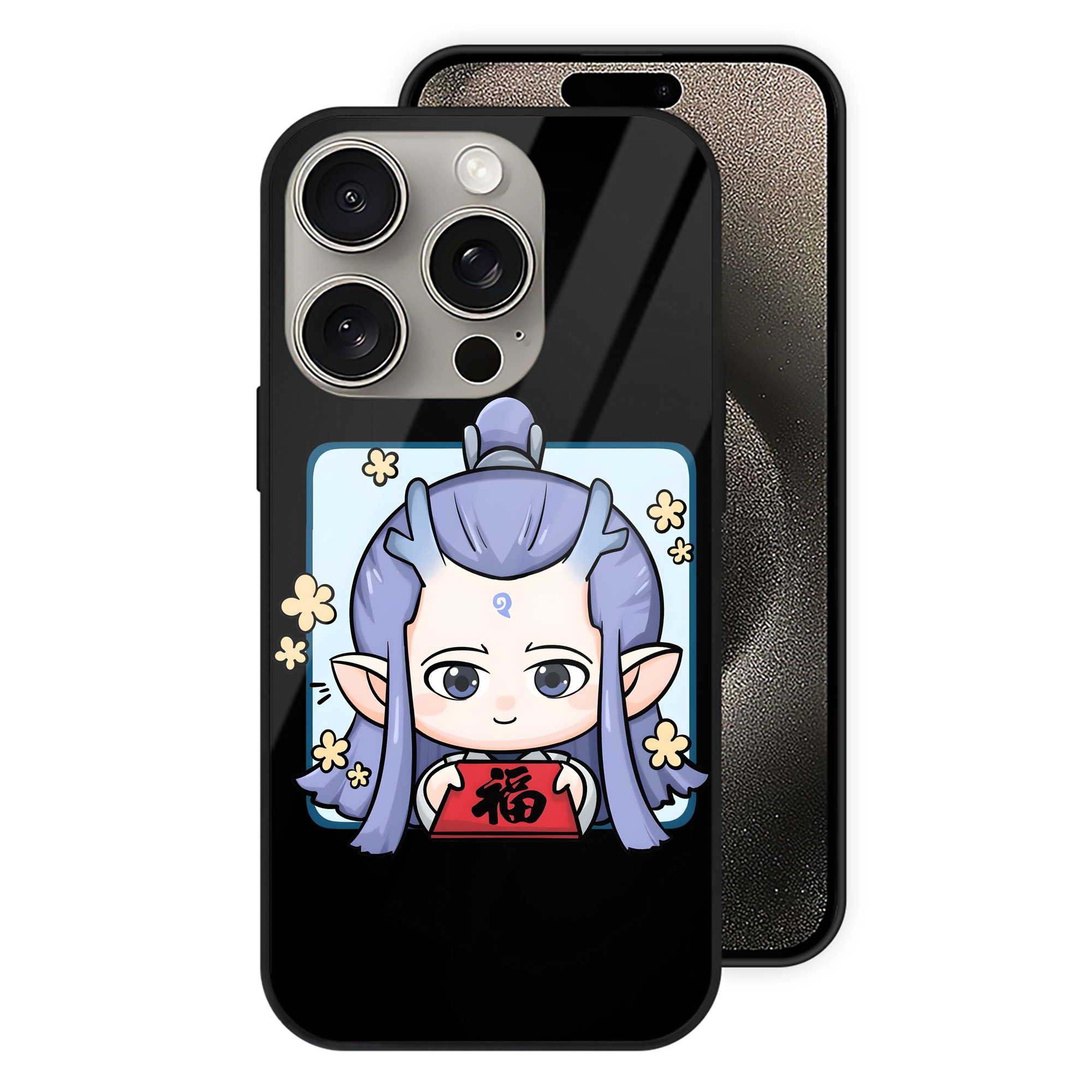 （画像用） Ne Zha 2 ナタ 魔童の大暴れ 【iPhone15Pro対応】スマホケース 耐衝撃＆黄変防止 背面ガラス