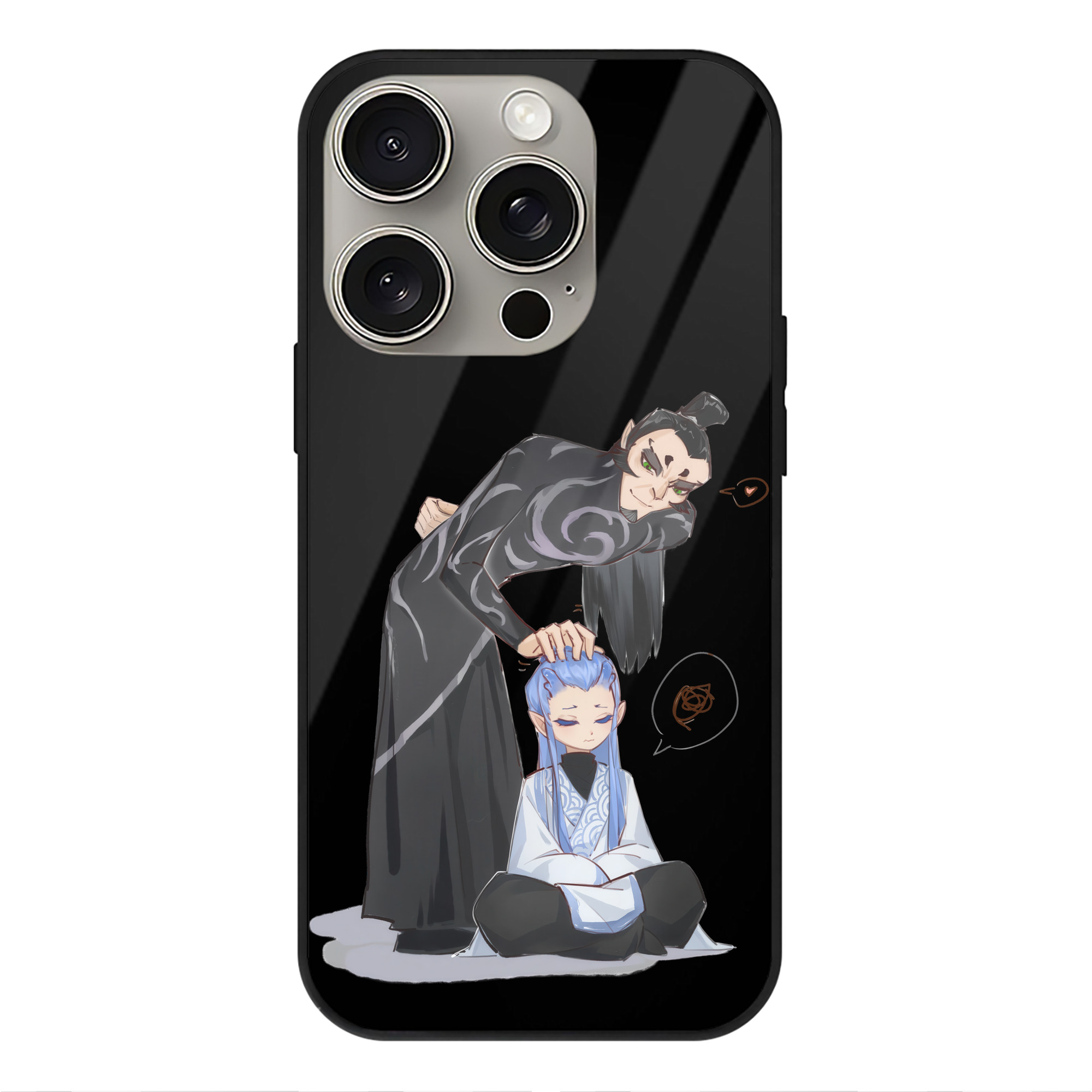 （画像用） Ne Zha 2 ナタ 魔童の大暴れ 【iPhone15Pro対応】スマホケース 耐衝撃＆黄変防止 背面ガラス