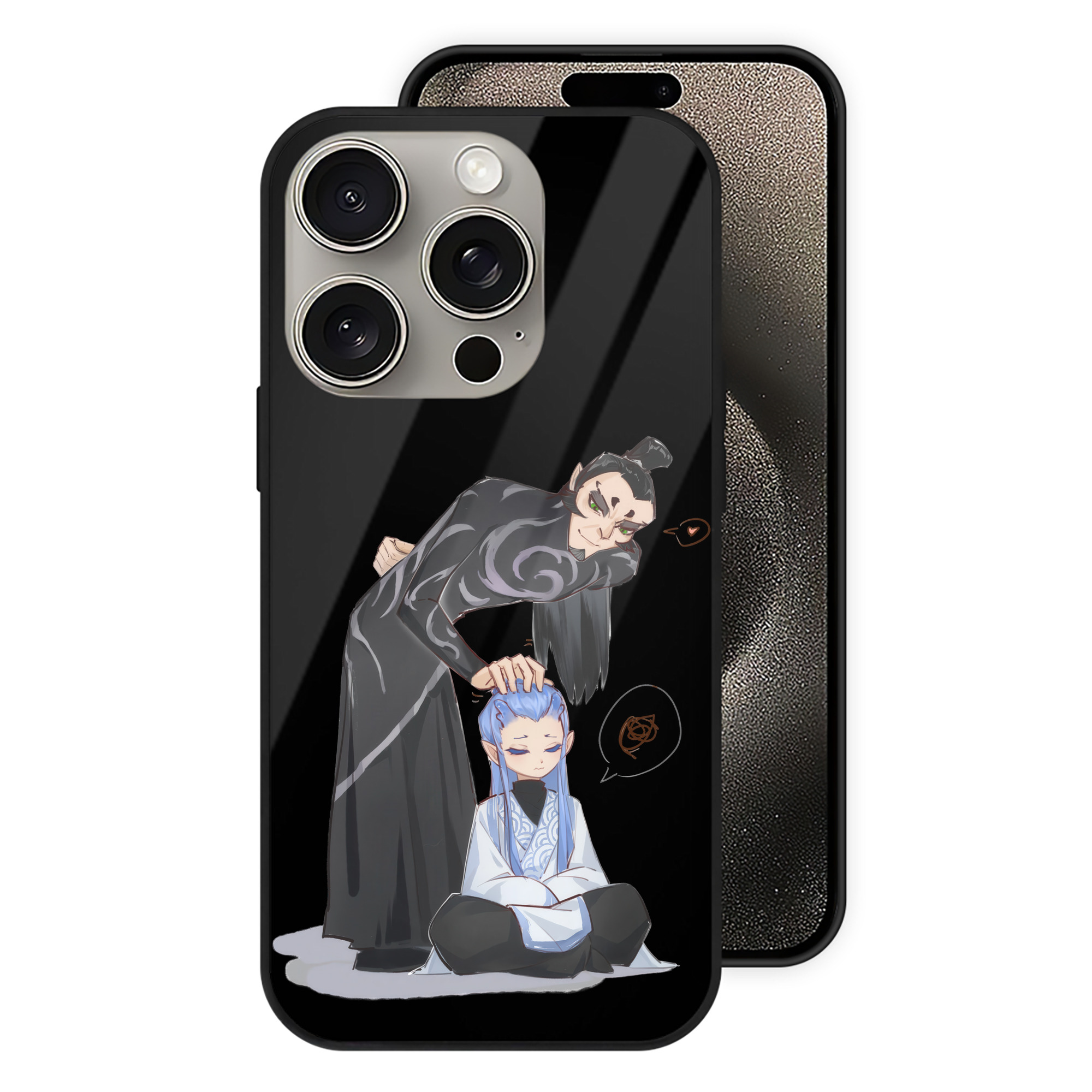 （画像用） Ne Zha 2 ナタ 魔童の大暴れ 【iPhone15Pro対応】スマホケース 耐衝撃＆黄変防止 背面ガラス