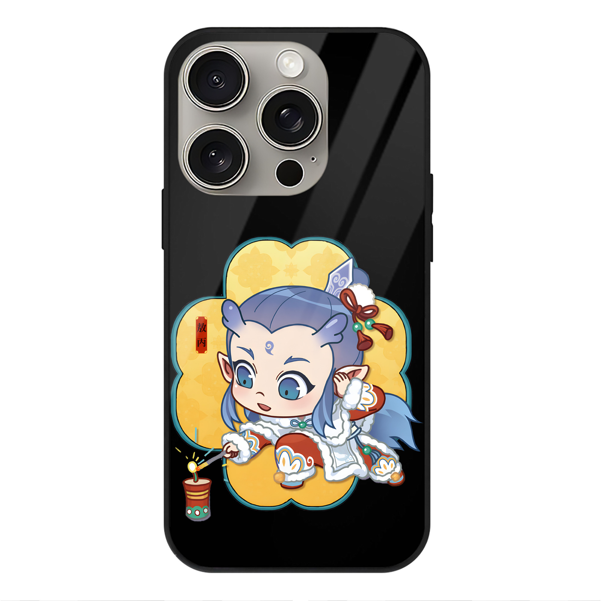 （画像用） Ne Zha 2 ナタ 魔童の大暴れ 【iPhone15Pro対応】スマホケース 耐衝撃＆黄変防止 背面ガラス