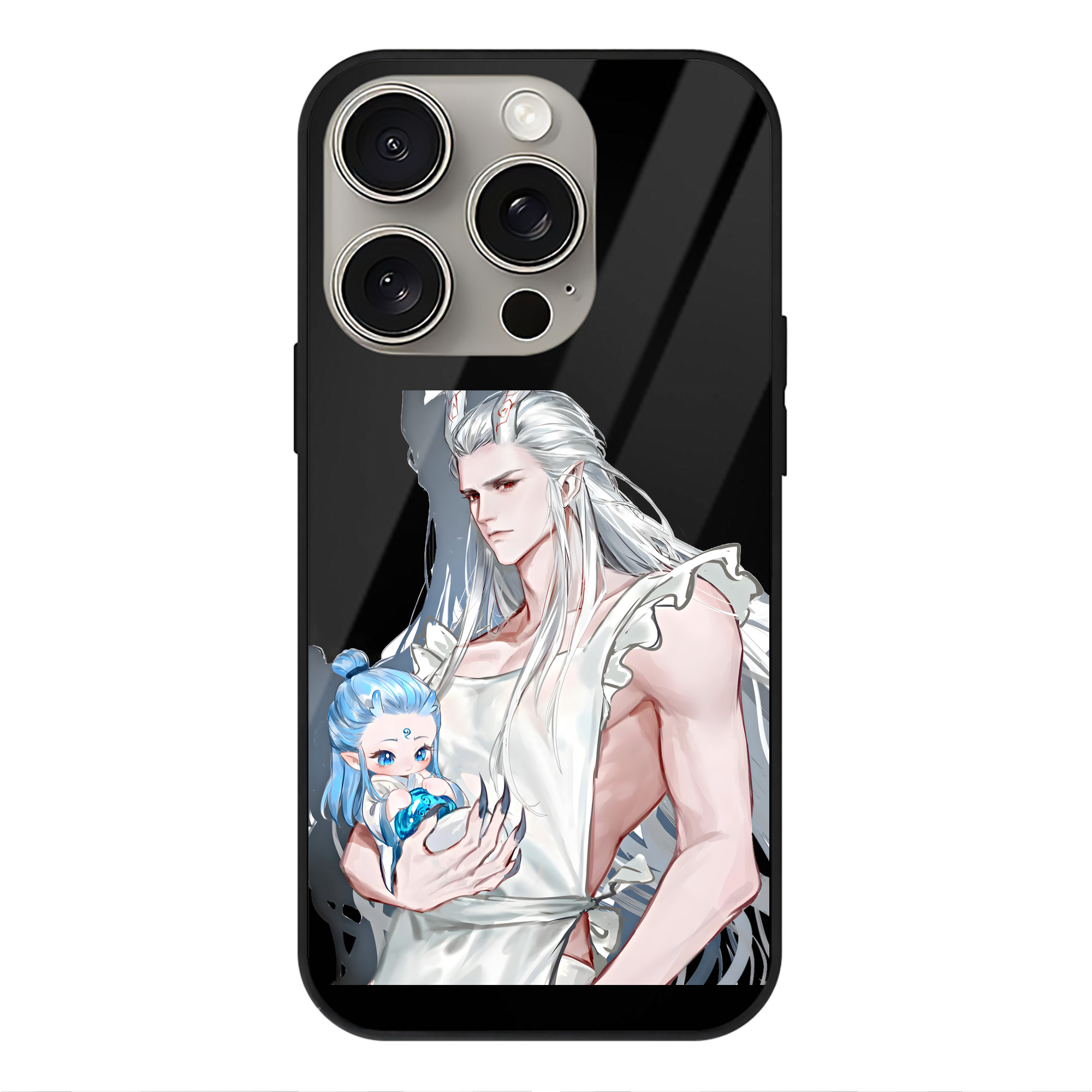 （画像用） Ne Zha 2 ナタ 魔童の大暴れ 【iPhone15Pro対応】スマホケース 耐衝撃＆黄変防止 背面ガラス
