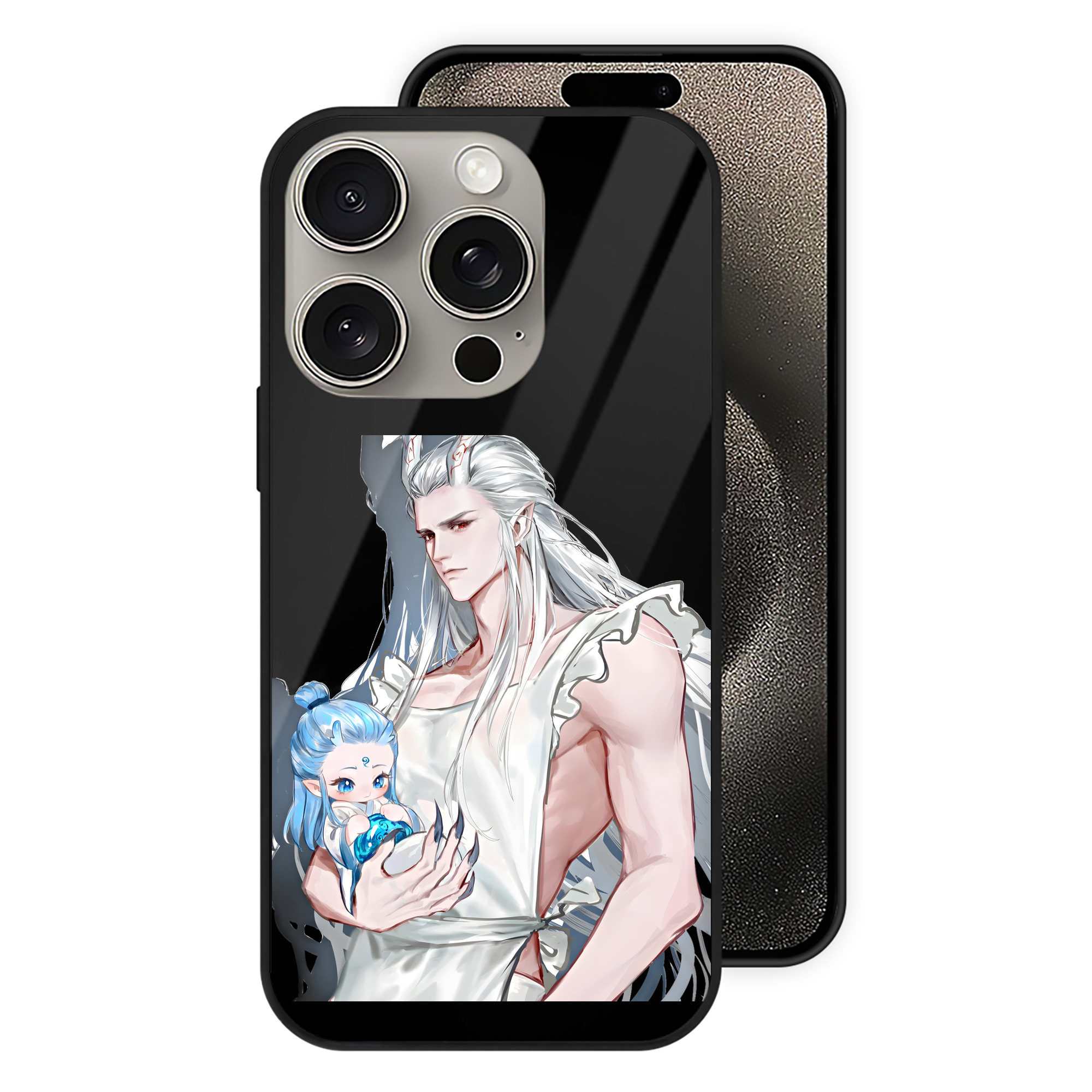 （画像用） Ne Zha 2 ナタ 魔童の大暴れ 【iPhone15Pro対応】スマホケース 耐衝撃＆黄変防止 背面ガラス