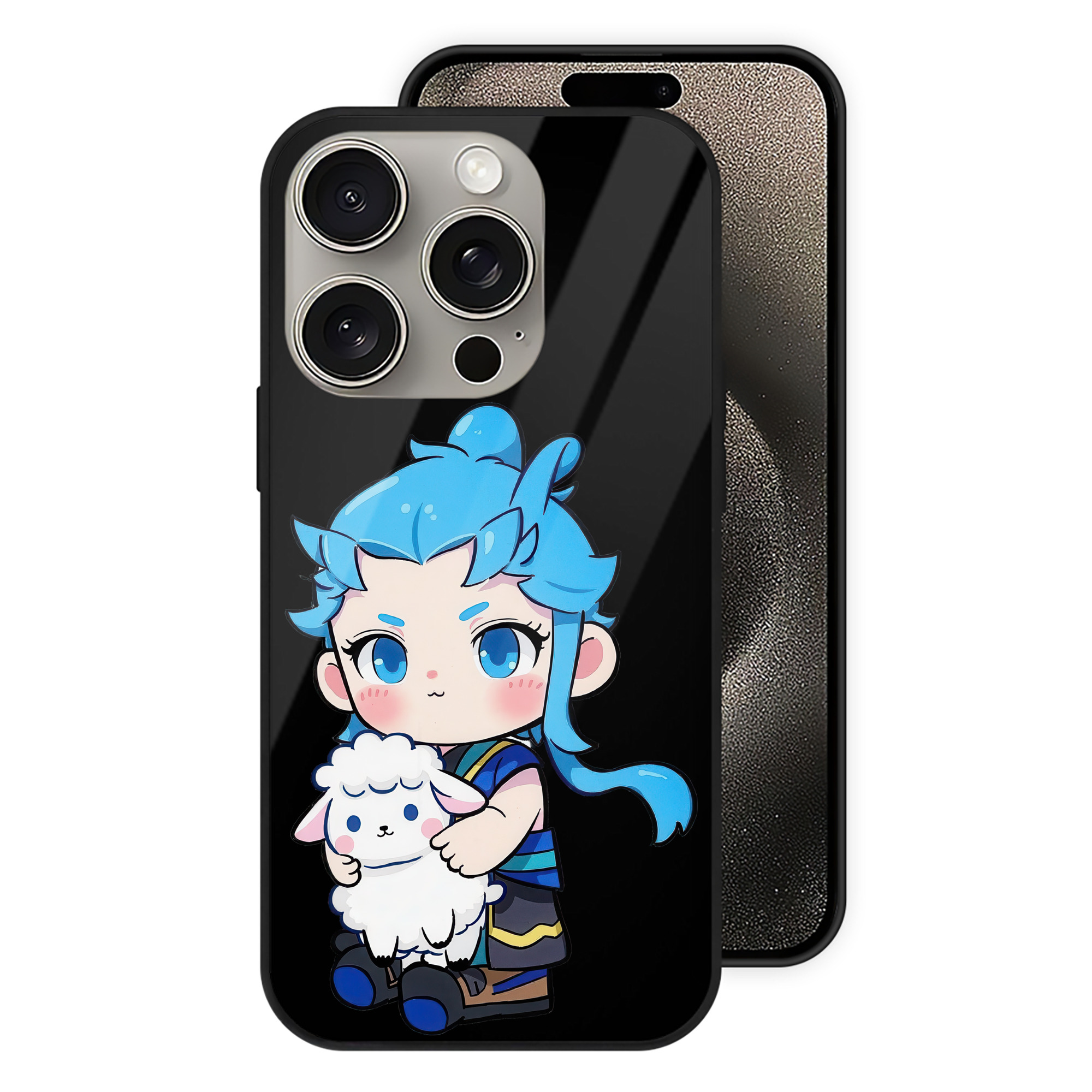（画像用） Ne Zha 2 ナタ 魔童の大暴れ 【iPhone15Pro対応】スマホケース 耐衝撃＆黄変防止 背面ガラス
