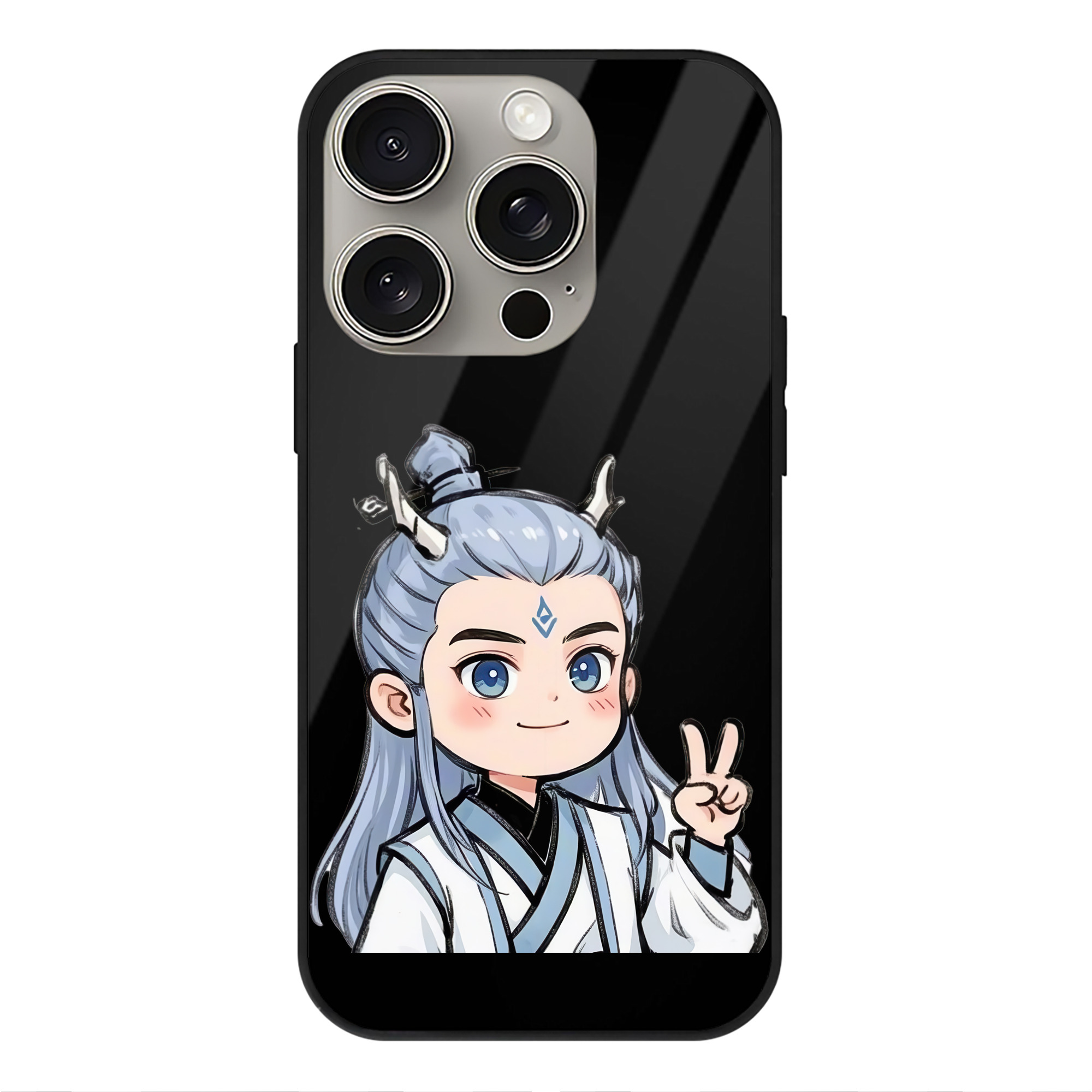 （画像用） Ne Zha 2 ナタ 魔童の大暴れ 【iPhone15Pro対応】スマホケース 耐衝撃＆黄変防止 背面ガラス