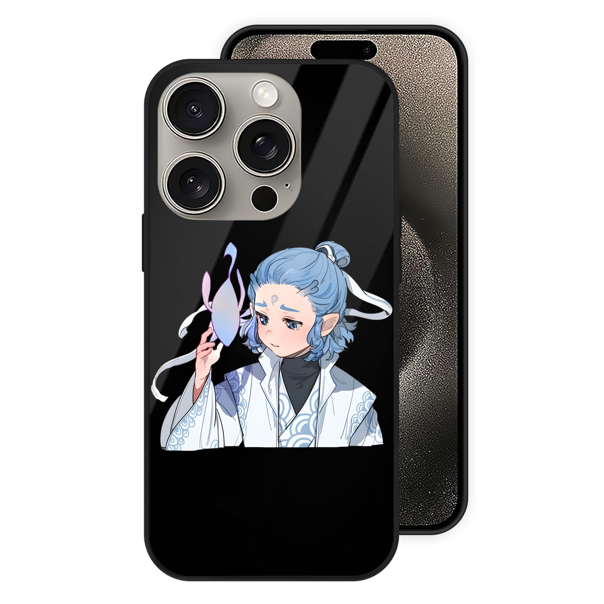 （画像用） Ne Zha 2 ナタ 魔童の大暴れ 【iPhone15Pro対応】スマホケース 耐衝撃＆黄変防止 背面ガラス