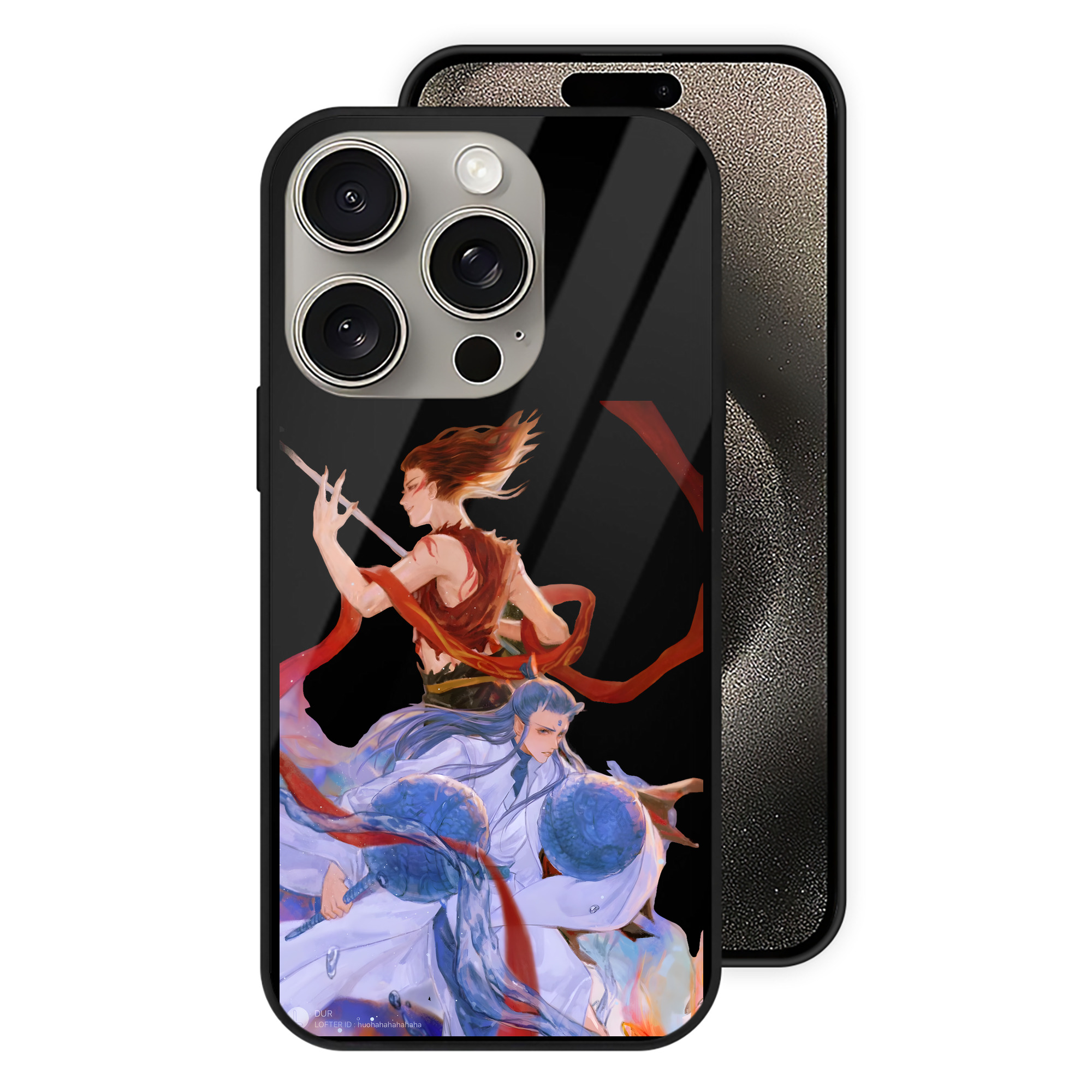 （画像用） Ne Zha 2 ナタ 魔童の大暴れ 【iPhone15Pro対応】スマホケース 耐衝撃＆黄変防止 背面ガラス