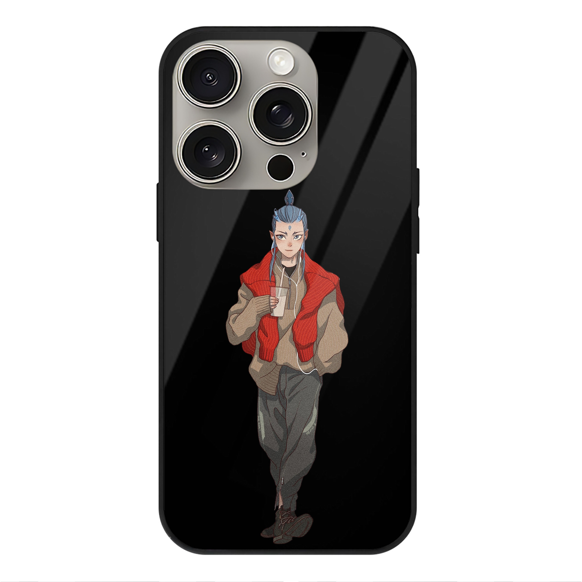 （画像用） Ne Zha 2 ナタ 魔童の大暴れ 【iPhone15Pro対応】スマホケース 耐衝撃＆黄変防止 背面ガラス