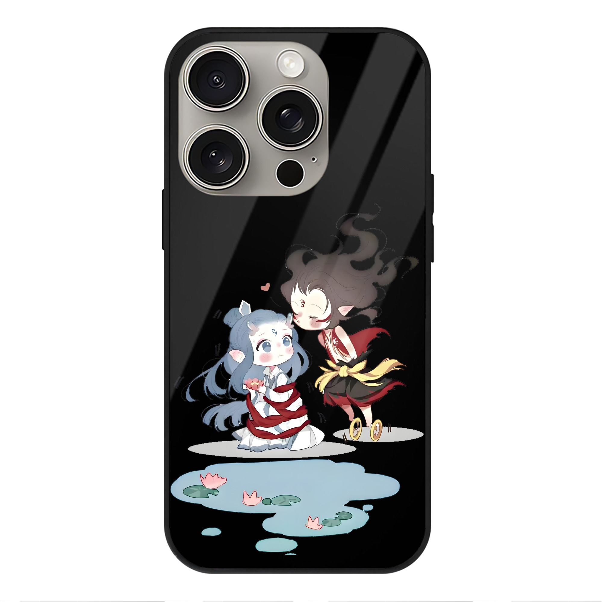 （画像用） Ne Zha 2 ナタ 魔童の大暴れ 【iPhone15Pro対応】スマホケース 耐衝撃＆黄変防止 背面ガラス
