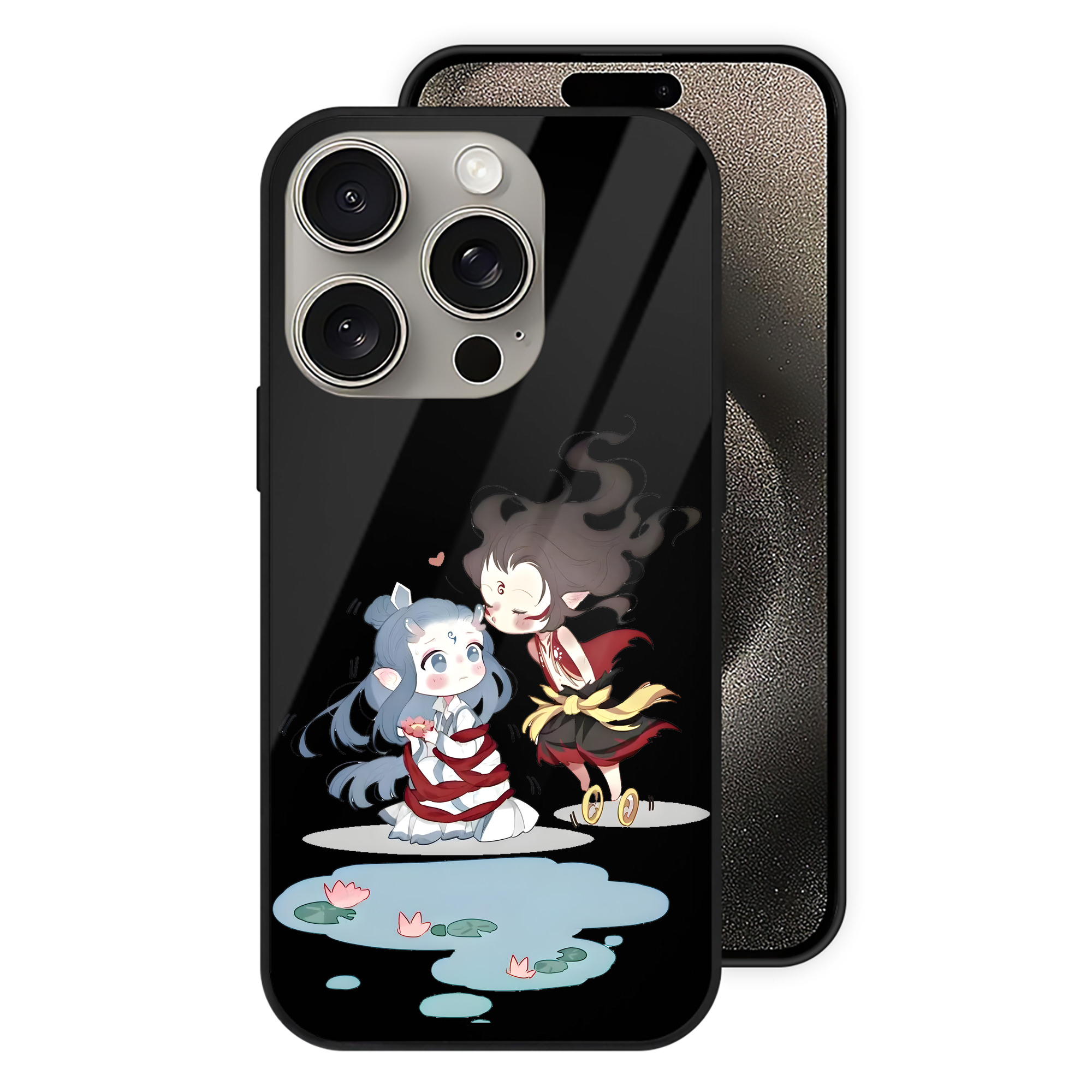 （画像用） Ne Zha 2 ナタ 魔童の大暴れ 【iPhone15Pro対応】スマホケース 耐衝撃＆黄変防止 背面ガラス