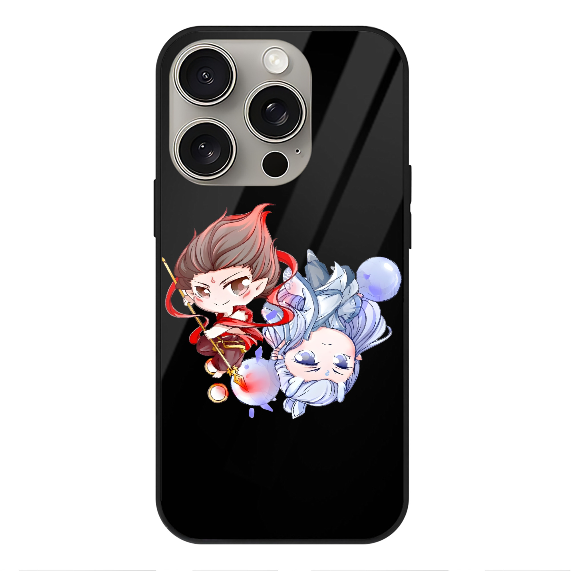 （画像用） Ne Zha 2 ナタ 魔童の大暴れ 【iPhone15Pro対応】スマホケース 耐衝撃＆黄変防止 背面ガラス