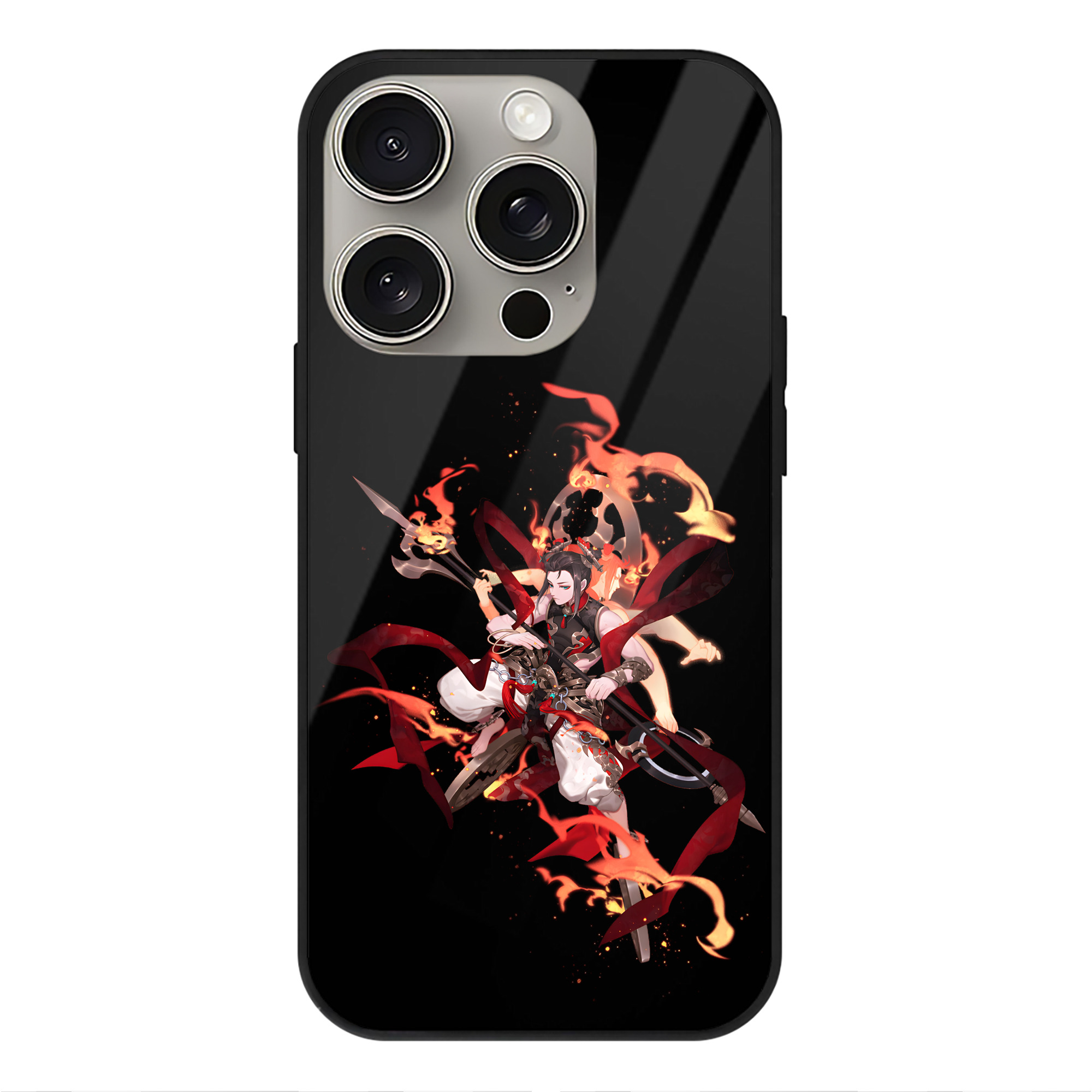 （画像用） Ne Zha 2 ナタ 魔童の大暴れ 【iPhone15Pro対応】スマホケース 耐衝撃＆黄変防止 背面ガラス