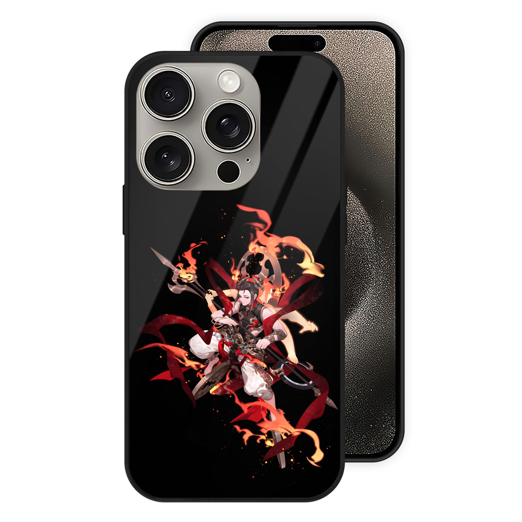 （画像用） Ne Zha 2 ナタ 魔童の大暴れ 【iPhone15Pro対応】スマホケース 耐衝撃＆黄変防止 背面ガラス