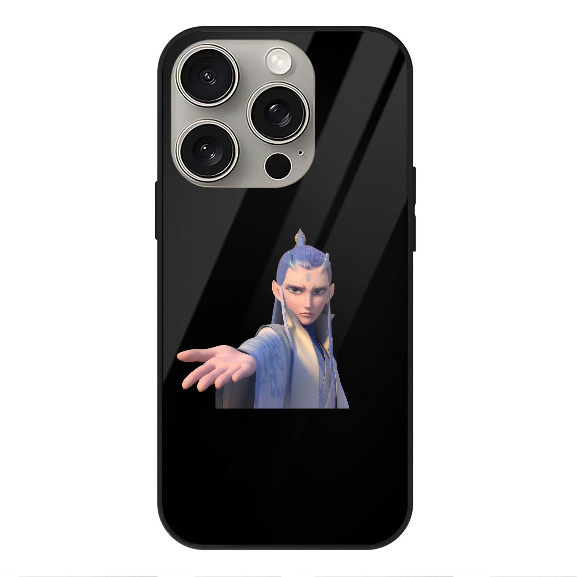 （画像用） Ne Zha 2 ナタ 魔童の大暴れ 【iPhone15Pro対応】スマホケース 耐衝撃＆黄変防止 背面ガラス