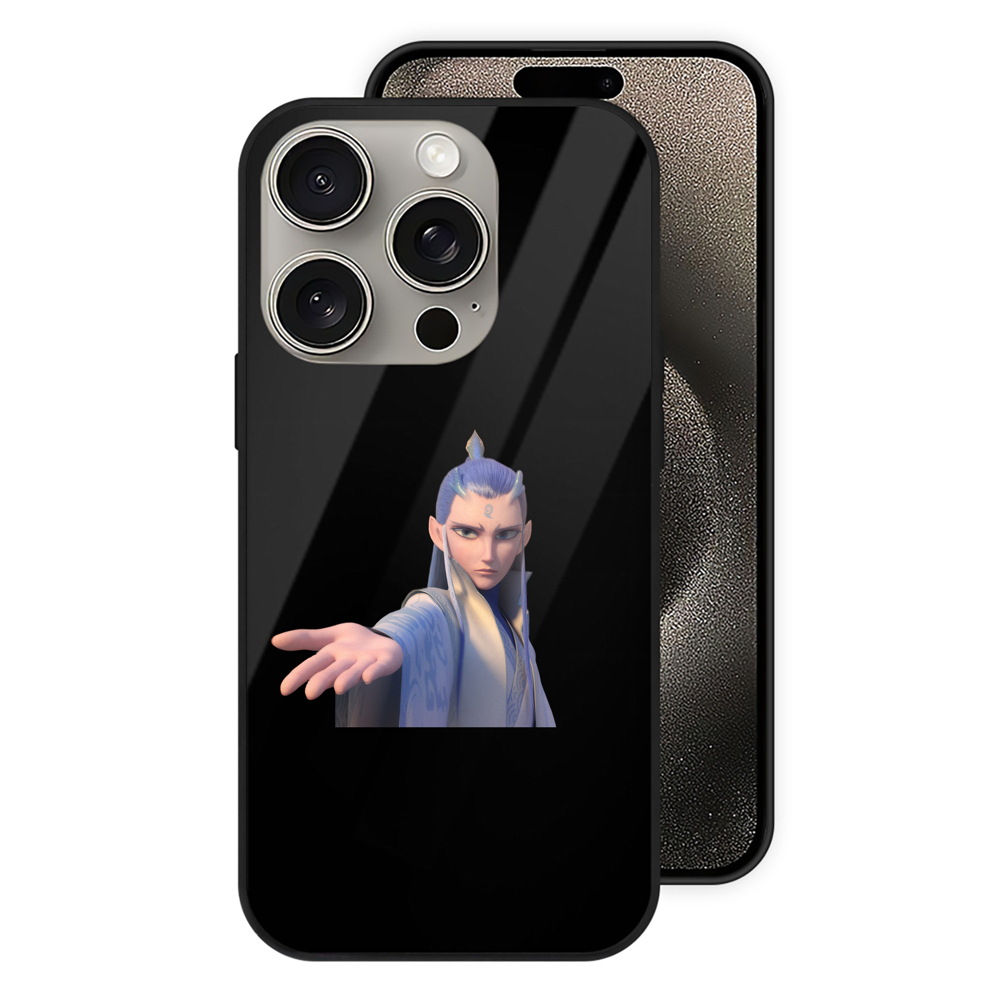 （画像用） Ne Zha 2 ナタ 魔童の大暴れ 【iPhone15Pro対応】スマホケース 耐衝撃＆黄変防止 背面ガラス