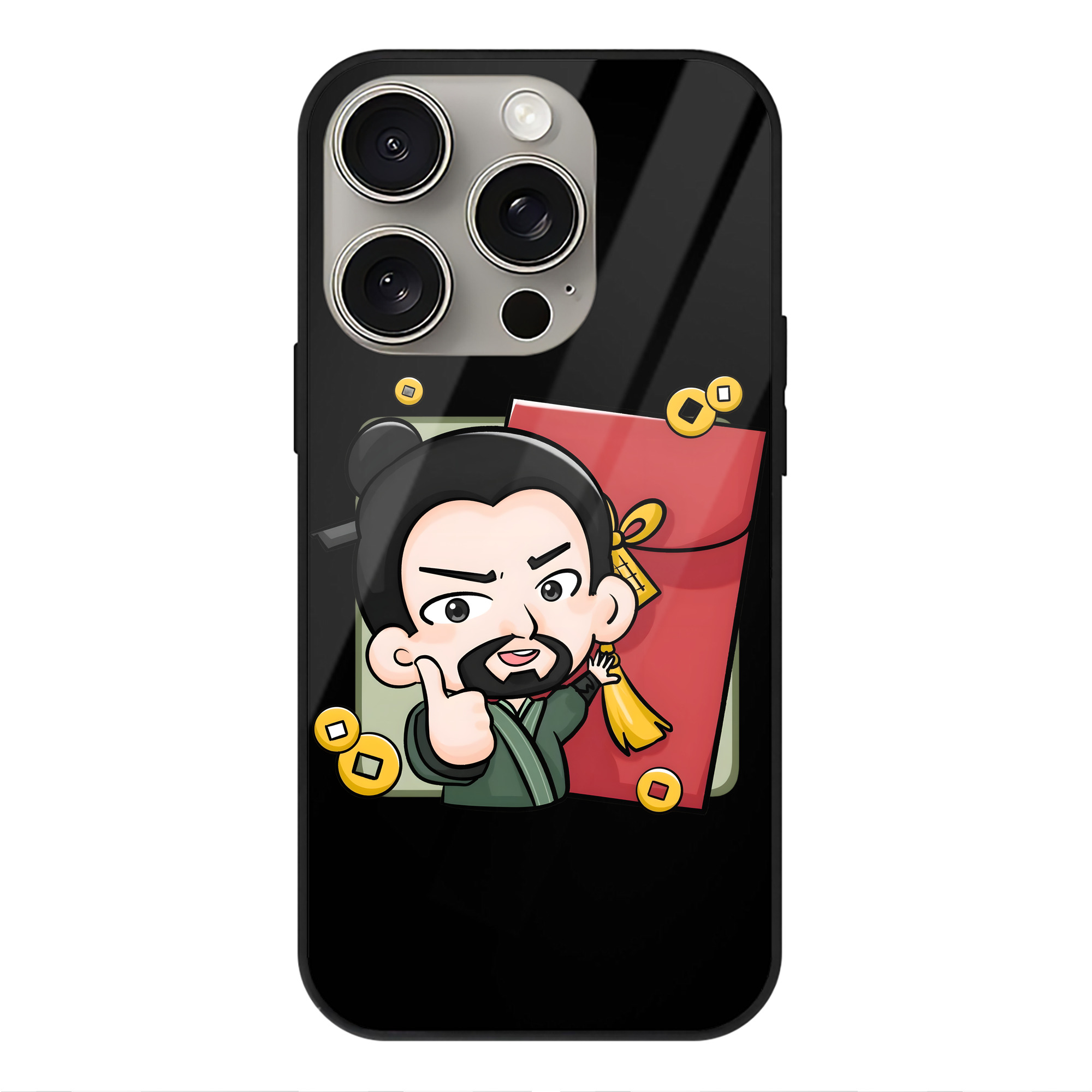 （画像用） Ne Zha 2 ナタ 魔童の大暴れ 【iPhone15Pro対応】スマホケース 耐衝撃＆黄変防止 背面ガラス