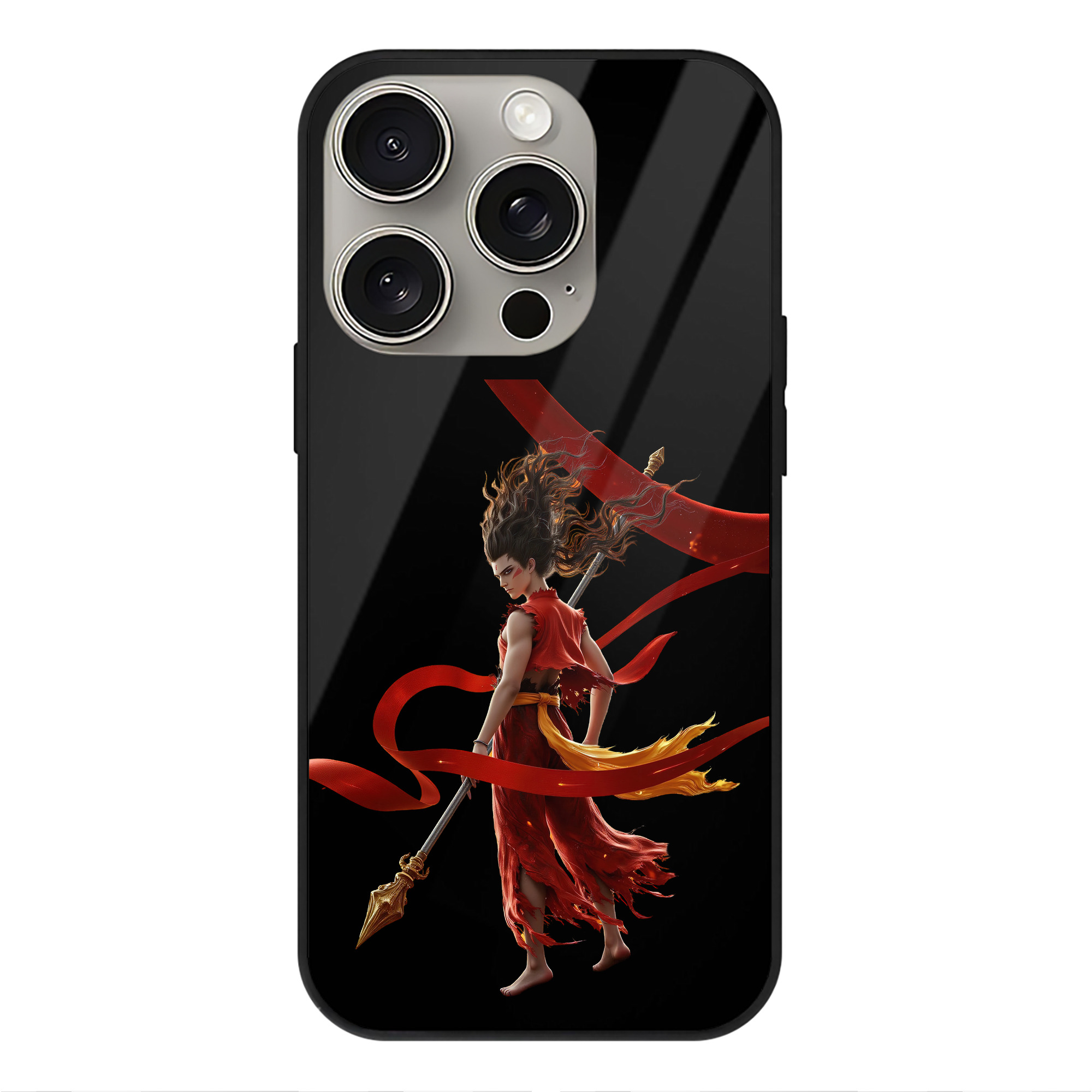 （画像用） Ne Zha 2 ナタ 魔童の大暴れ 【iPhone15Pro対応】スマホケース 耐衝撃＆黄変防止 背面ガラス