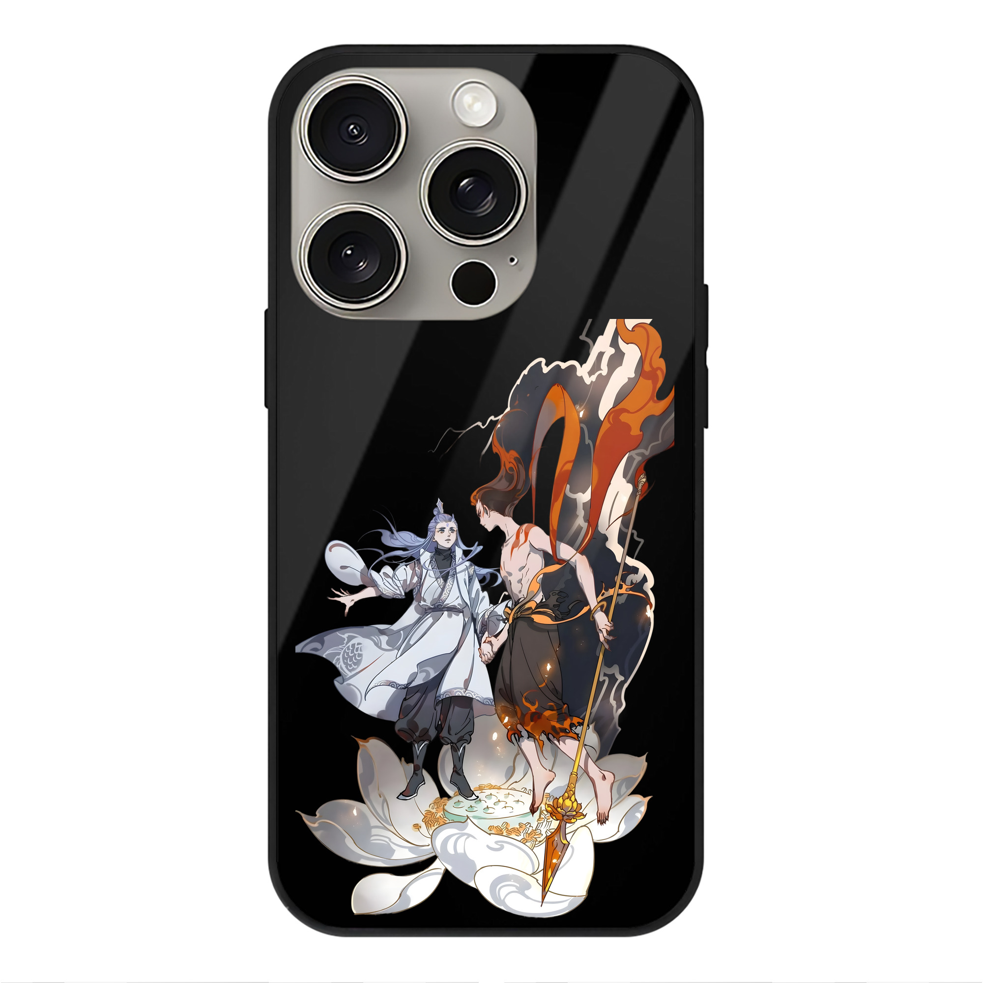 （画像用） Ne Zha 2 ナタ 魔童の大暴れ 【iPhone15Pro対応】スマホケース 耐衝撃＆黄変防止 背面ガラス