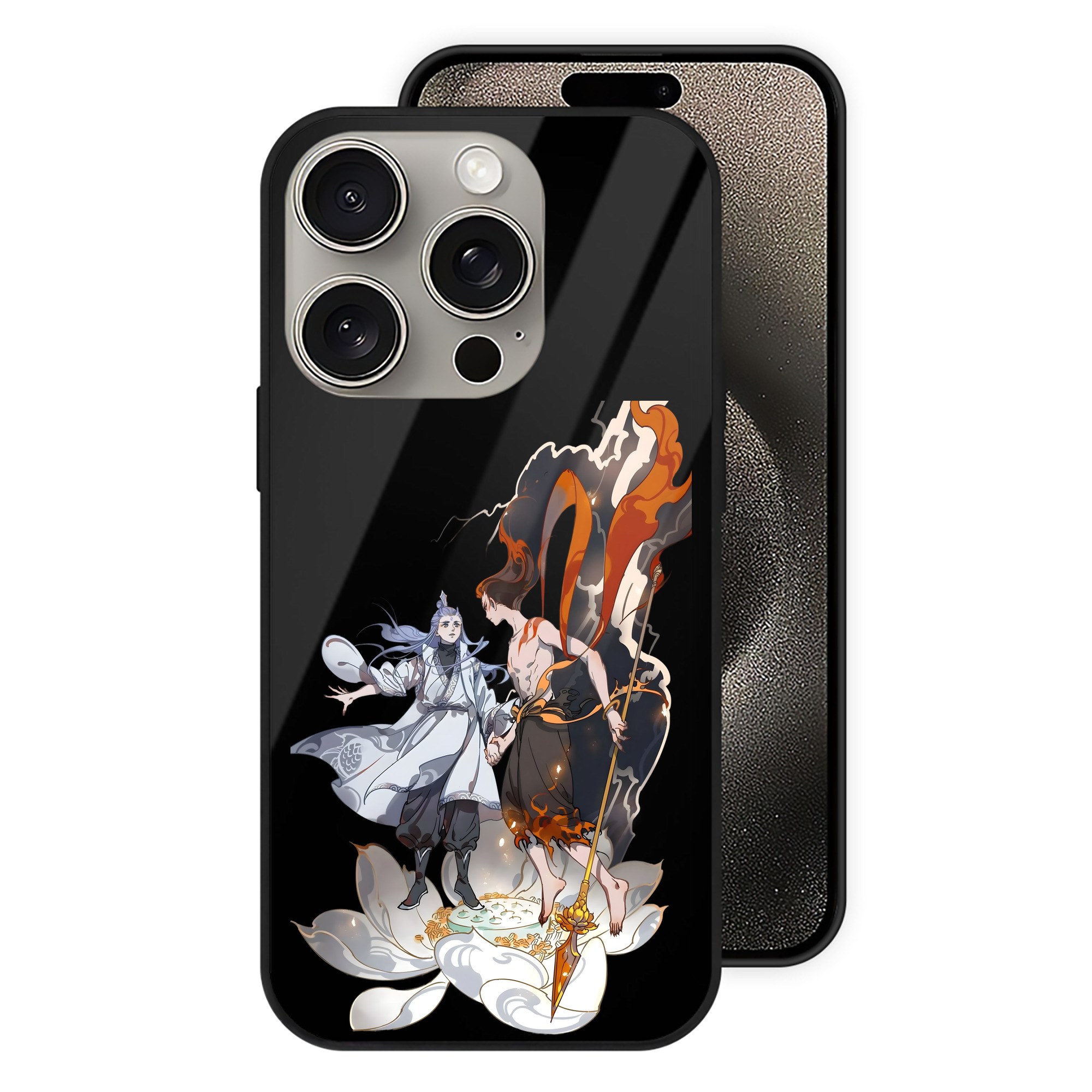 （画像用） Ne Zha 2 ナタ 魔童の大暴れ 【iPhone15Pro対応】スマホケース 耐衝撃＆黄変防止 背面ガラス